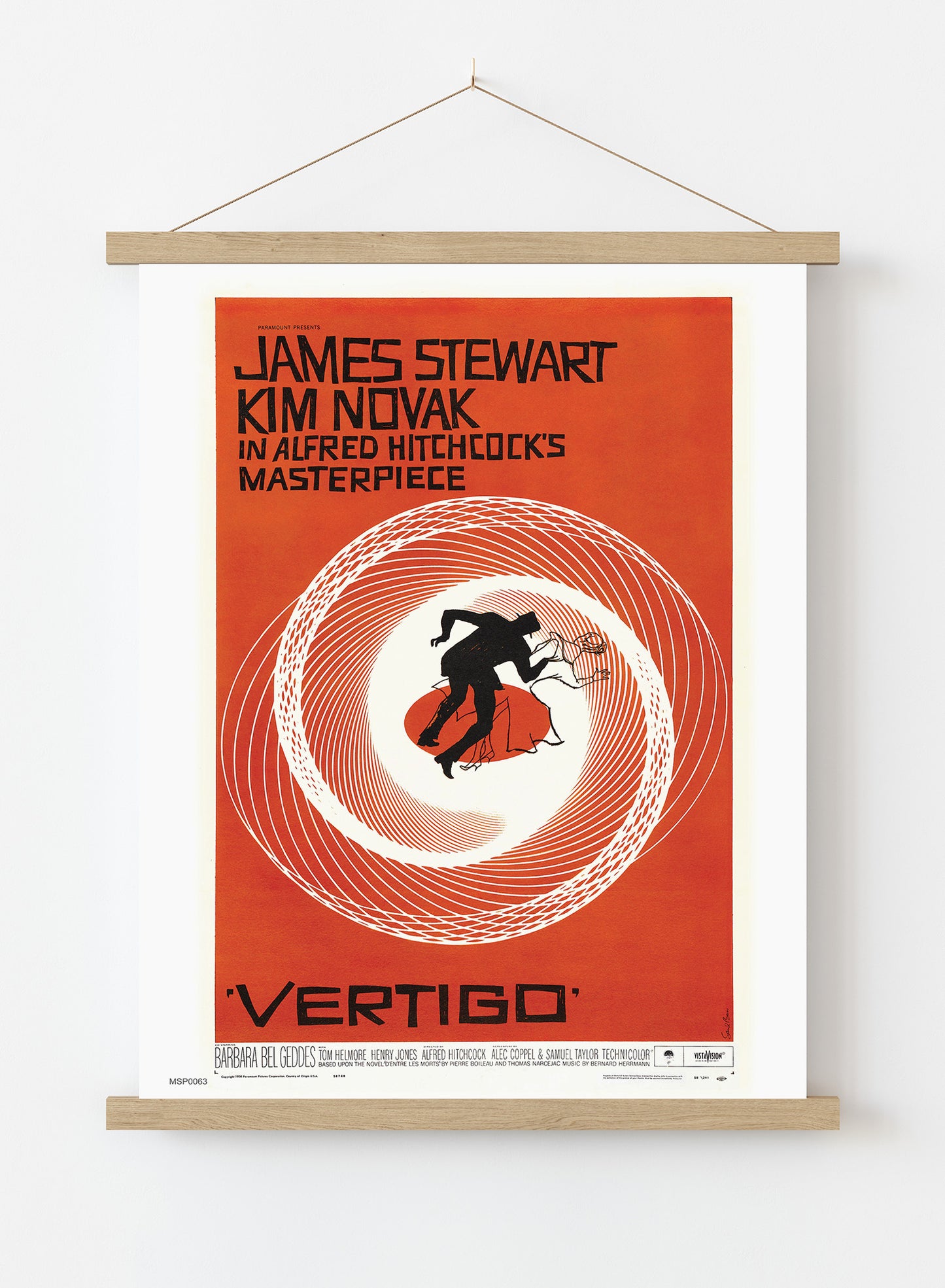 Vertigo Alfred Hitchcok Movie Film Vintage Poster Wall Art Print 30x40cm Hanger