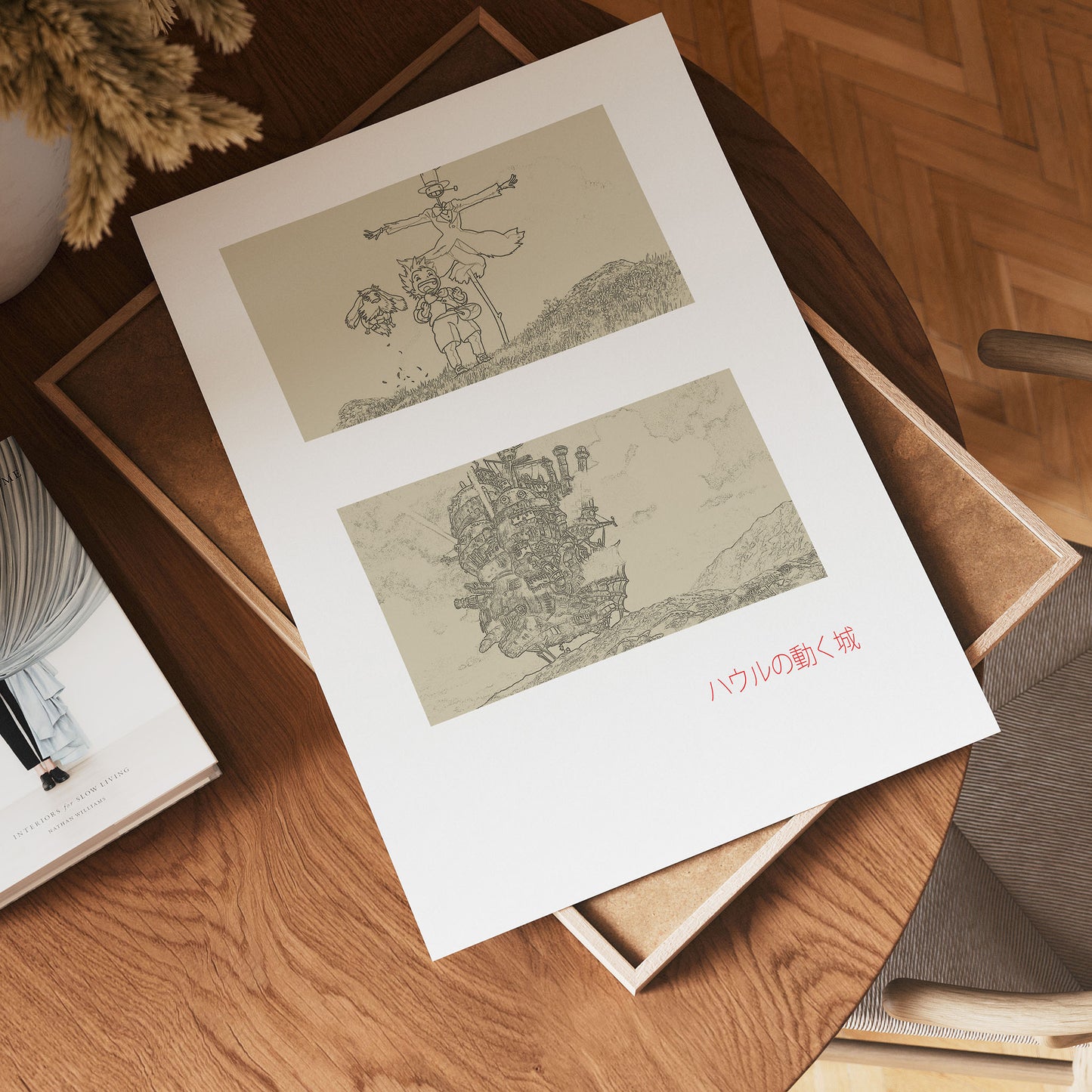 Howls Moving Castle Studio Ghibli Sketch Art Print 30x40cm