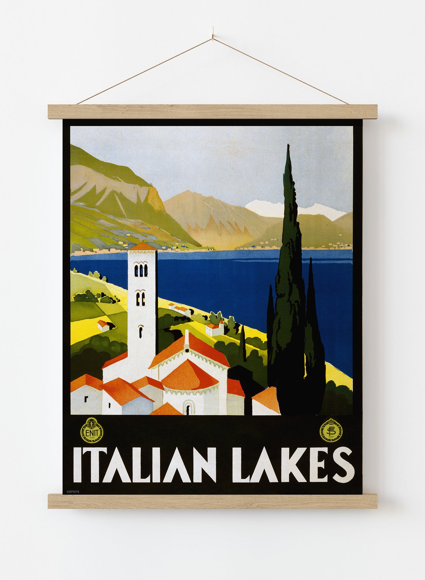 Italian Lakes Vintage Poster Wall Art Print 30x40cm Hanger