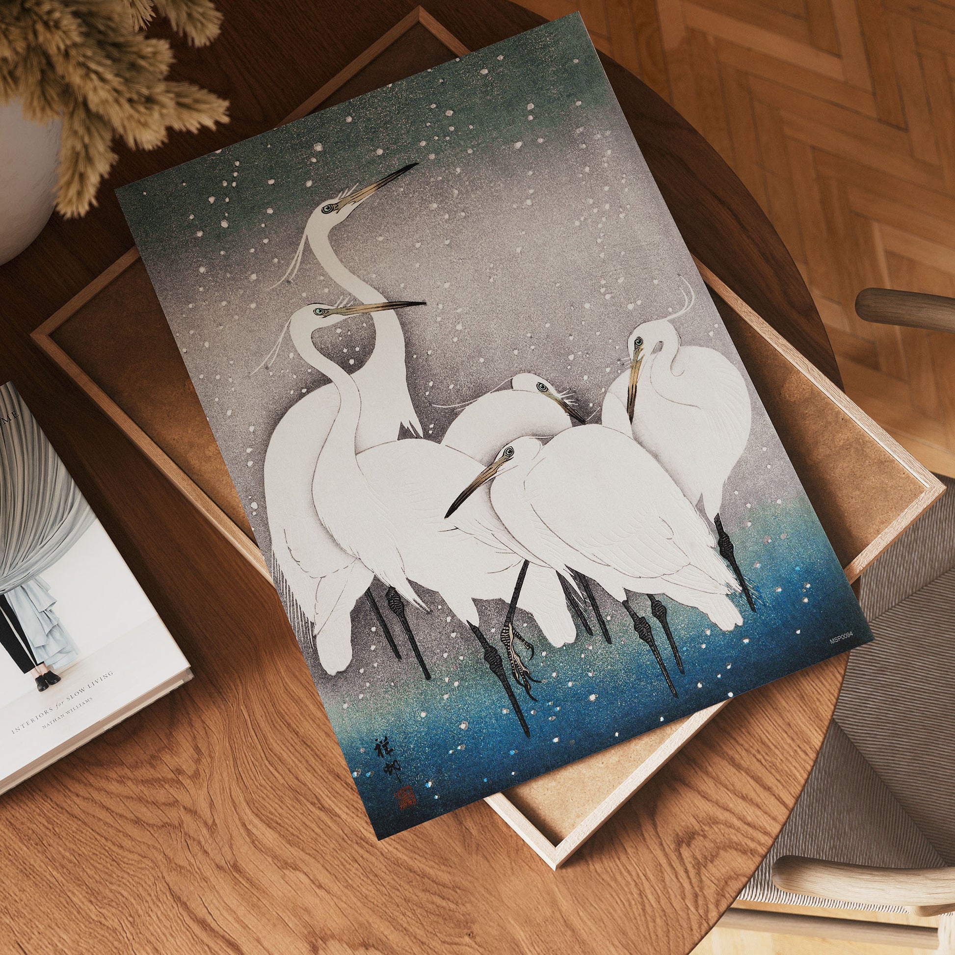 Japanese Art Print 30x40cm: Group of Egrets (1925 - 1936) by Ohara Koson