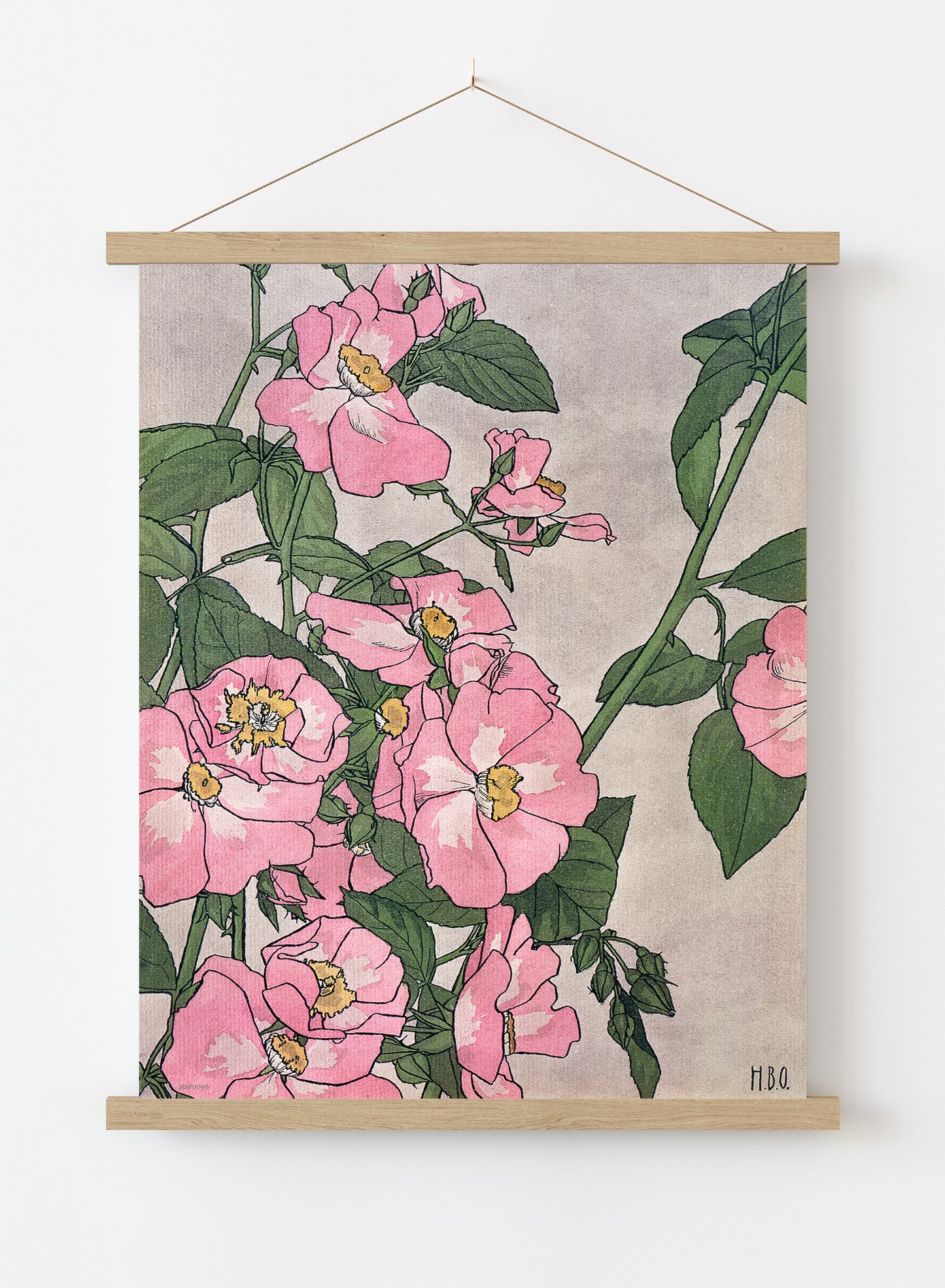 Prairie Rose (1915) by Hannah Borger Overbeck Botanical Art Print Print – Hannah Borger Overbeck Botanical Art Print Botanical Wall Art 30x40cm Hanger