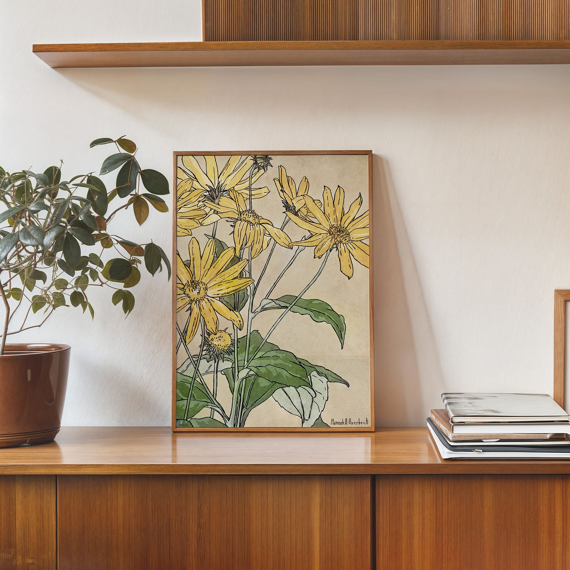 Sunflowers (1915) by Hannah Borger Overbeck Botanical 30x40cm Art Print