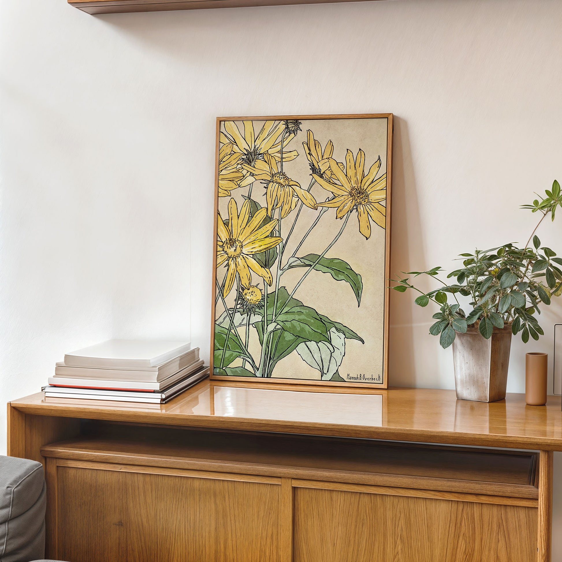 Sunflowers (1915) by Hannah Borger Overbeck Botanical 30x40cm Art Print