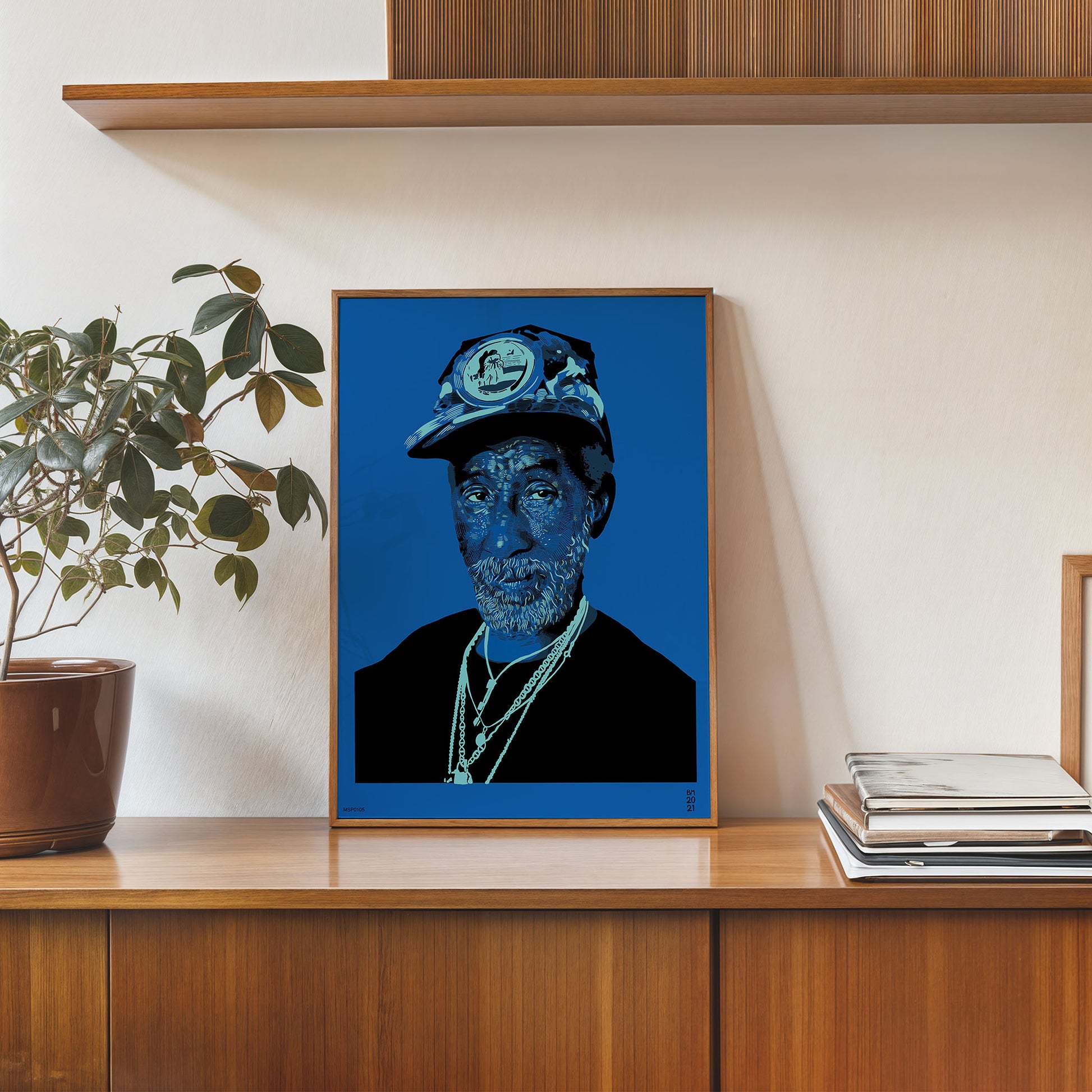 Lee Scratch Perry Portrait Art Print Poster by Becky Mann 30x40cm
