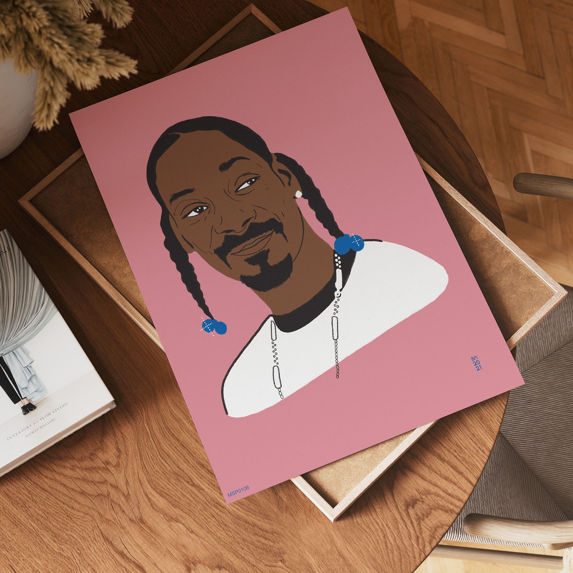 Snoop Dog Portrait Art Print Poster by Becky Mann 30x40cm
