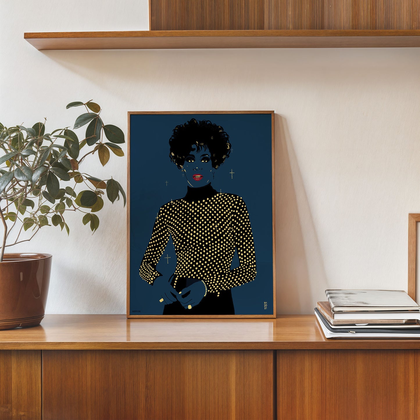 Whitney Houston Art Print Poster by Becky Mann 30x40cm