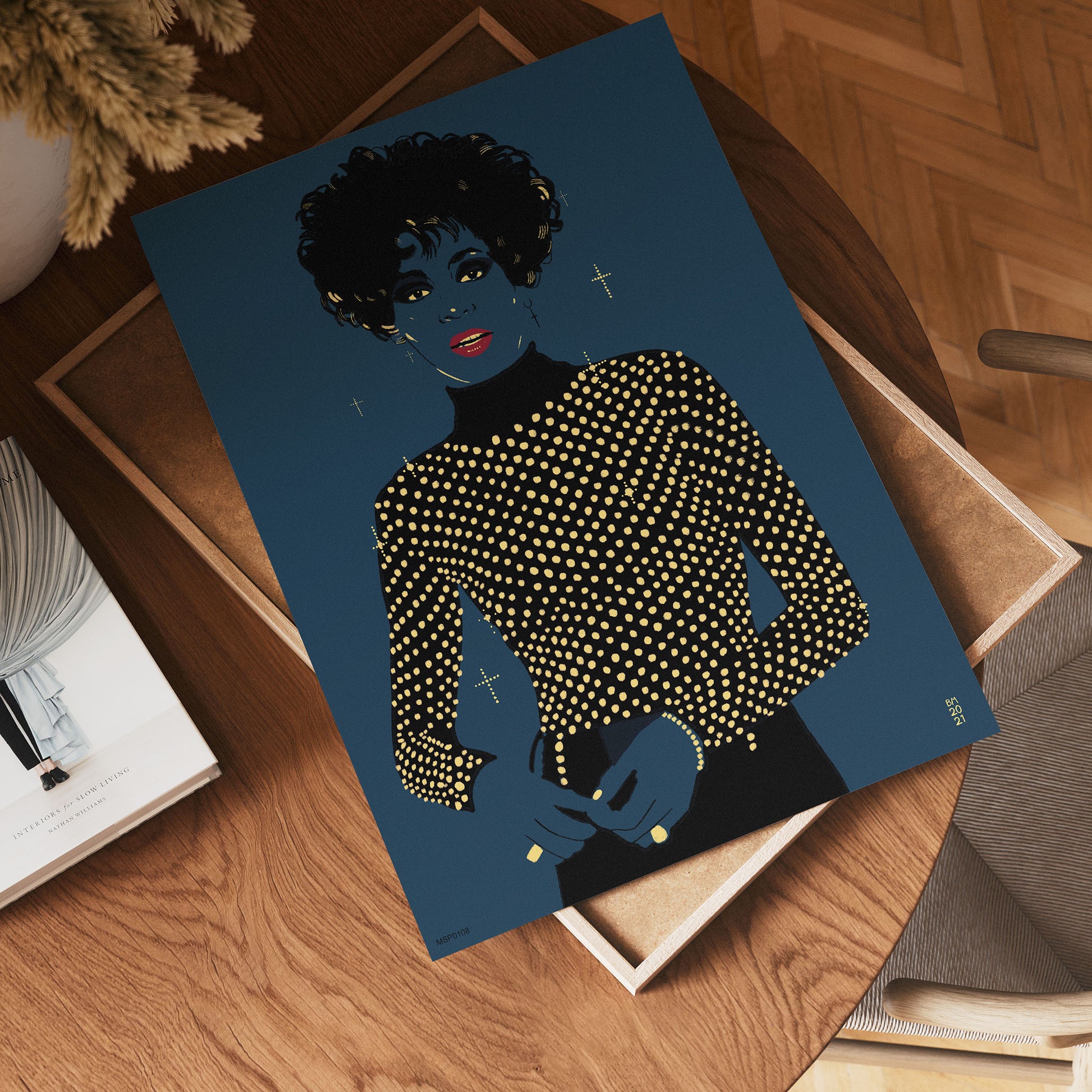 Whitney Houston Art Print Poster by Becky Mann 30x40cm