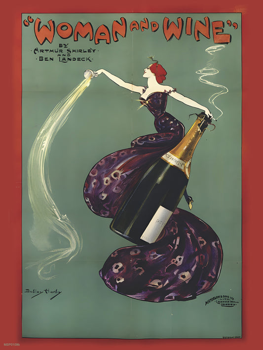 Women and Wine Woman and Wine, 1899 Vintage Poster by Dudley Hard 30x40cm