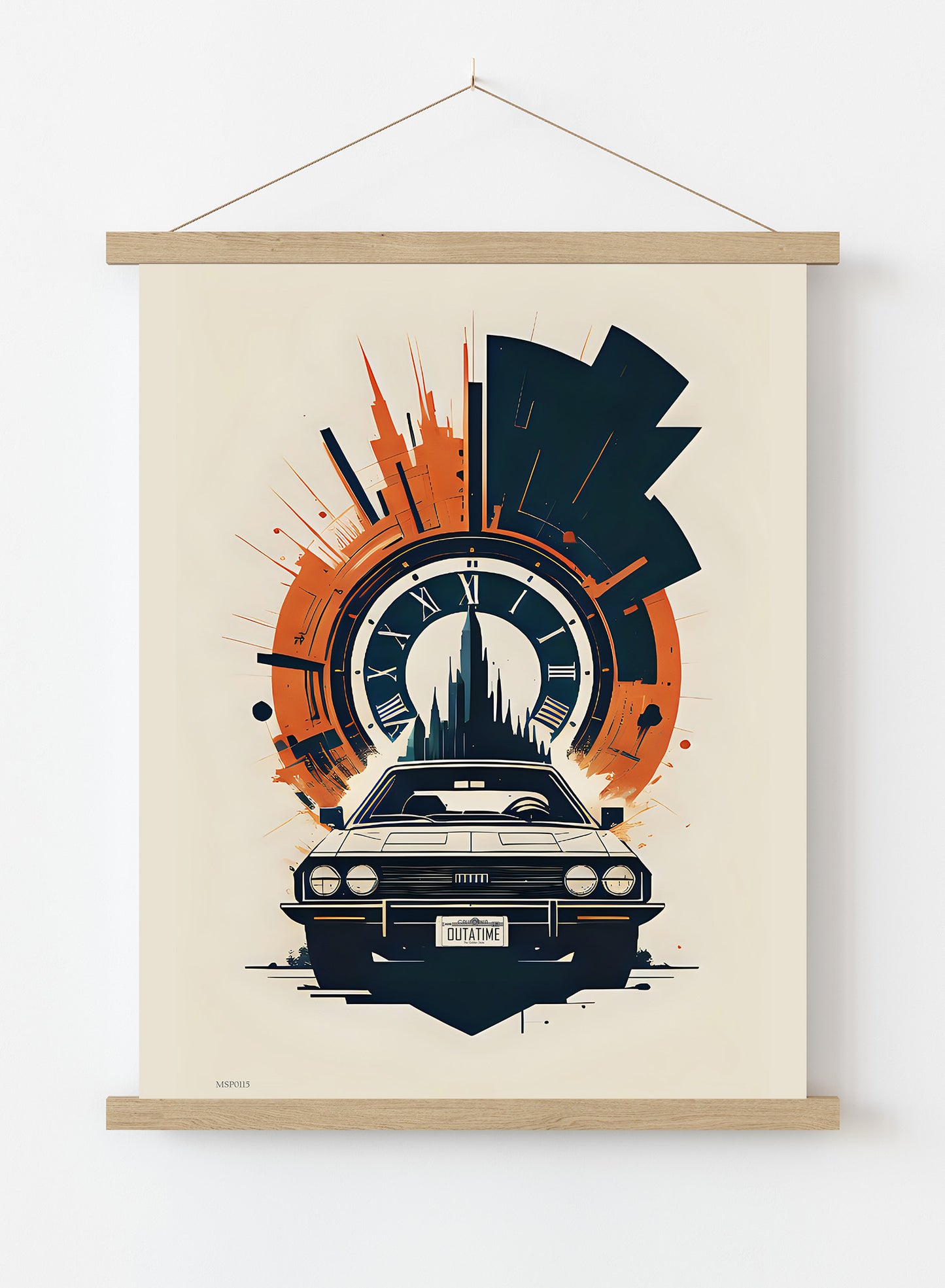 Back to the Future "outatime" Art Print Vintage Art Wall Art Print 30x40cm Hanger