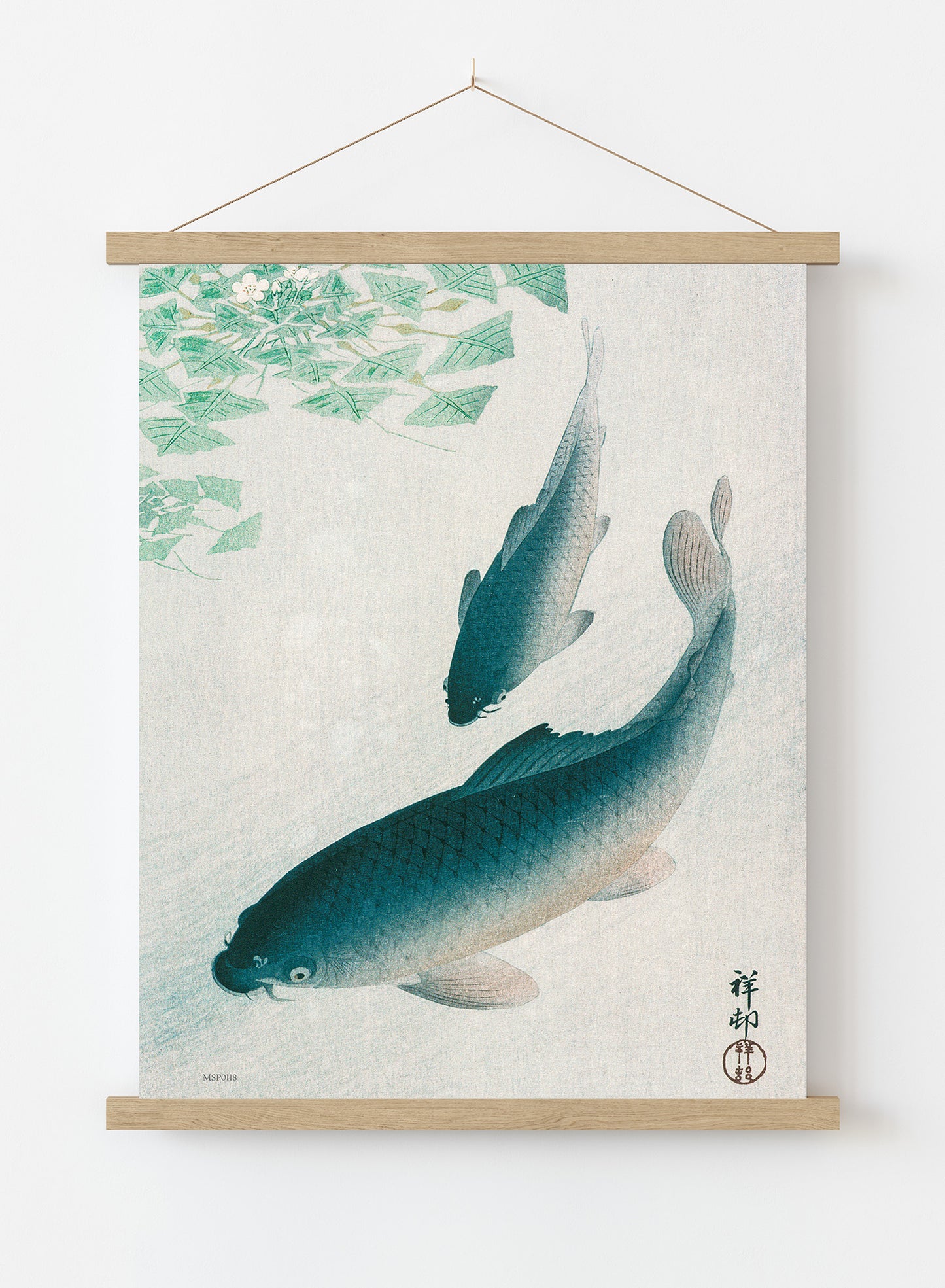 Koi Carp by Ohara Koson 1926 Japenese Poster Art Print Print – Ohara Koson Vintage Poster Wall Art 30x40cm Hanger