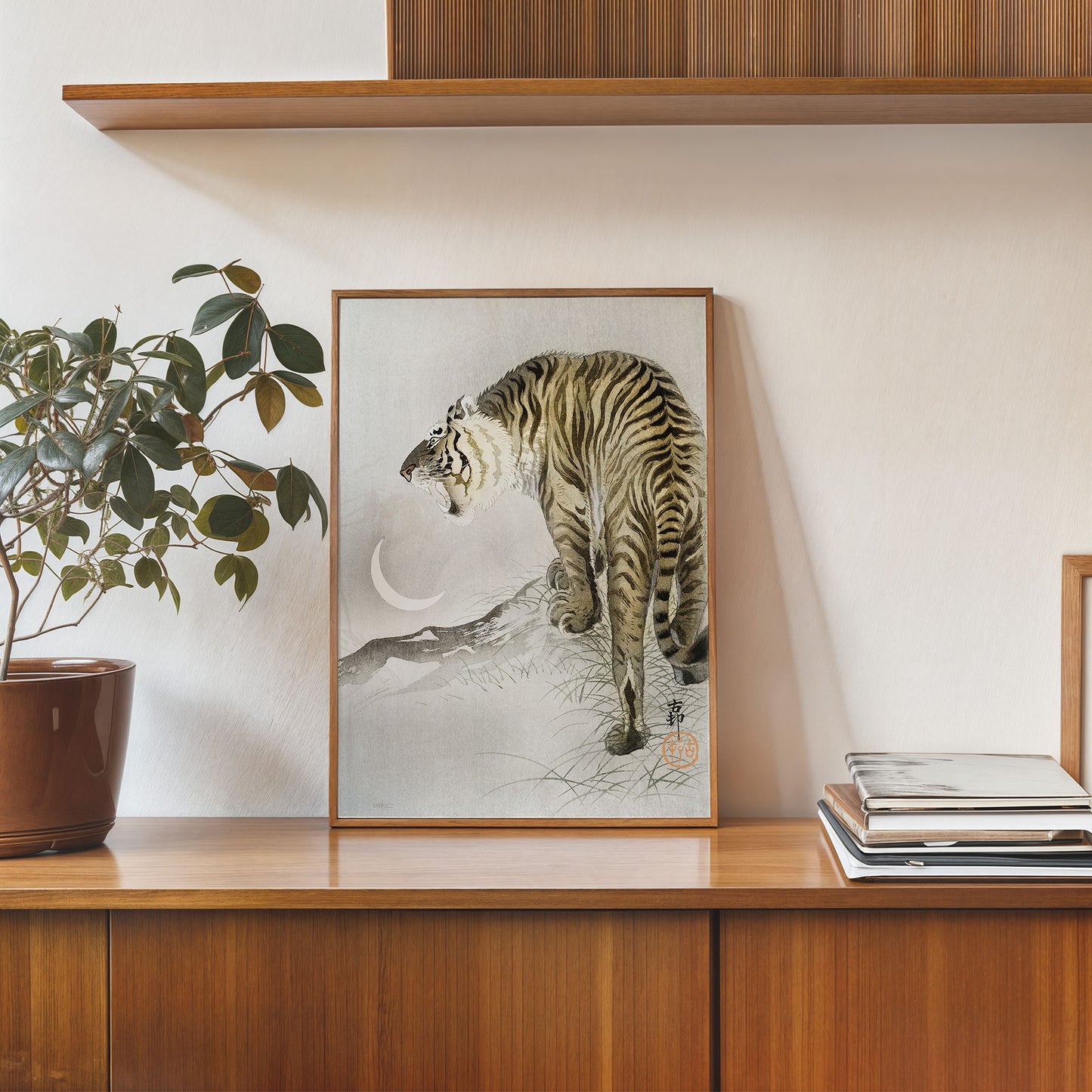 Tiger Moon by Ohara Koson 1900 - 1945 Japenese Poster Art Print 30x40cm