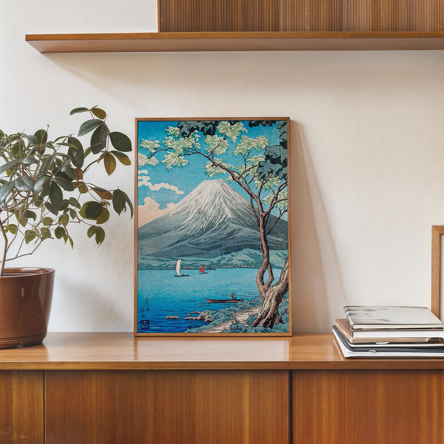Mount Fuji from Lake Yamanaka by Hiroaki Takahashi Japenese Poster Art Print 30x40cm