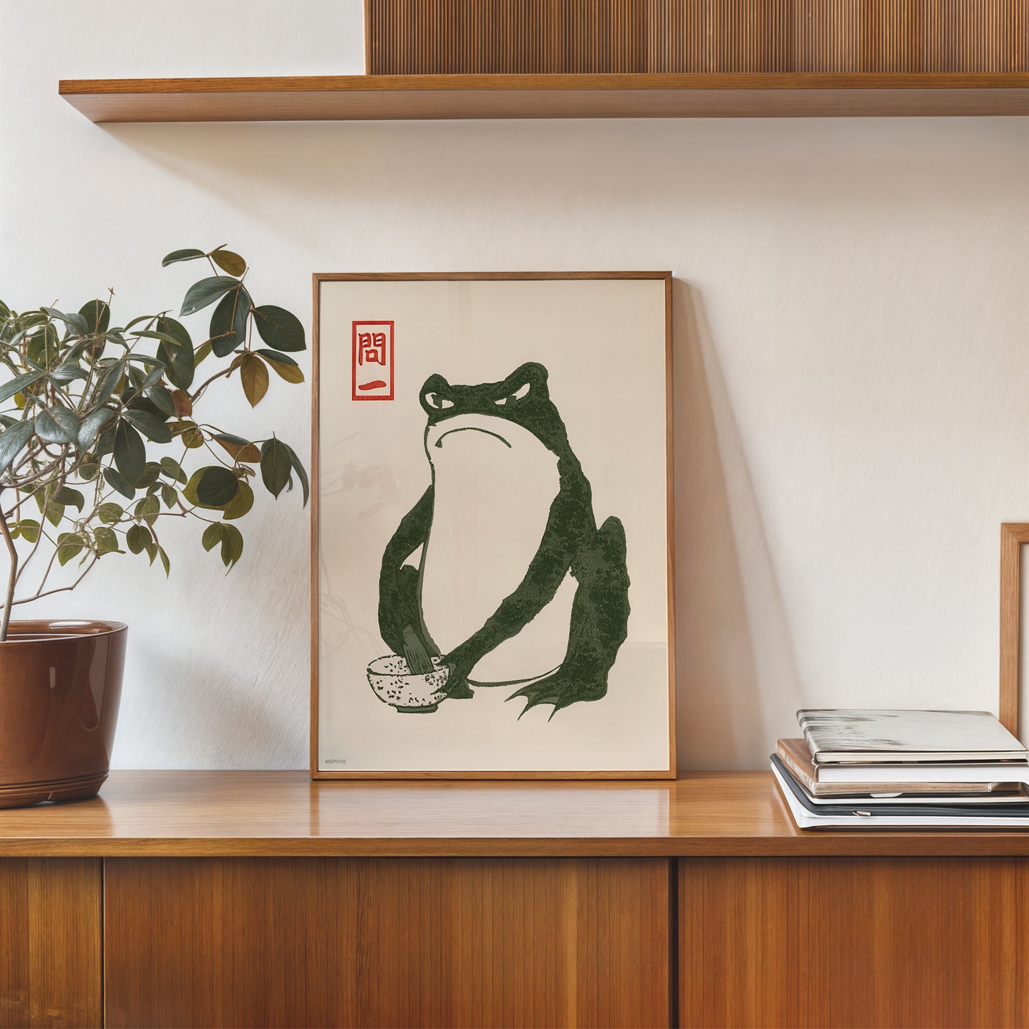 Japanese Angry Frog Matsumoto Hoji Toad Art Print Vintage Japanese Frog Wabi Sabi 30x40cm