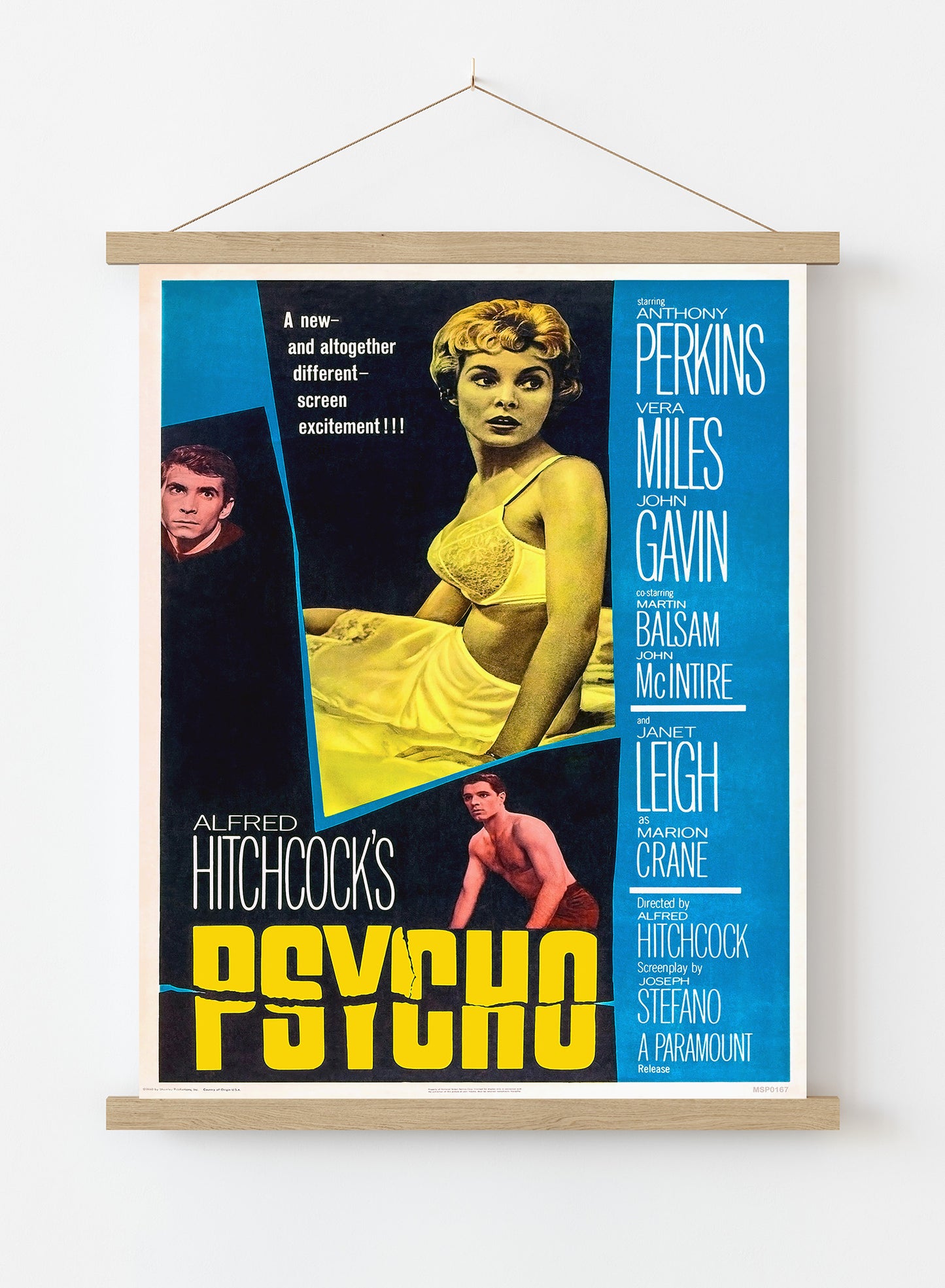 Alfred Hitchcock's Psycho Poster Art Print Vintage Poster Wall Art Print 30x40cm Hanger