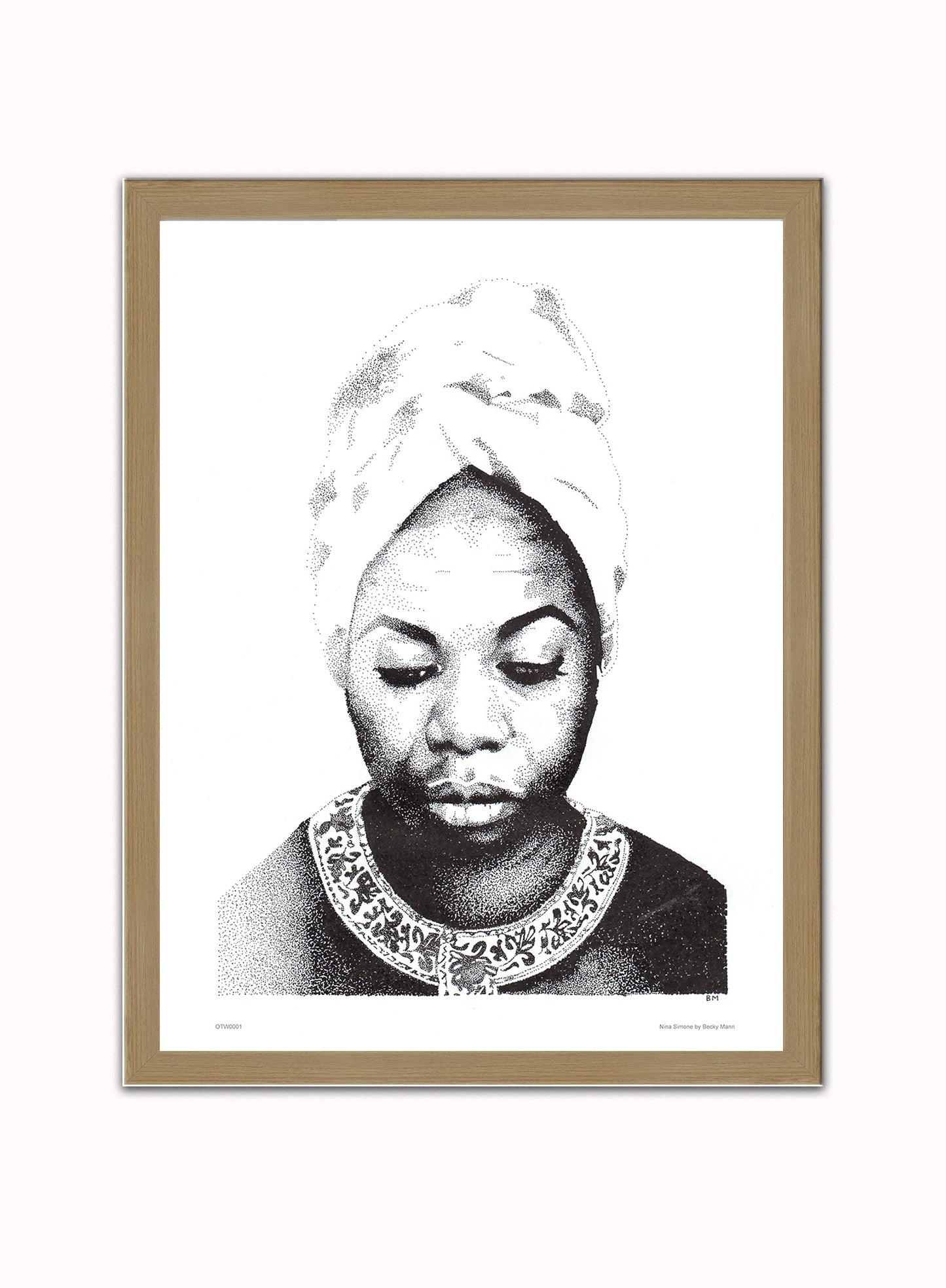 Nina Simone Poster Art Print Vintage Poster Wall Art Print 30x40cm Light Wood