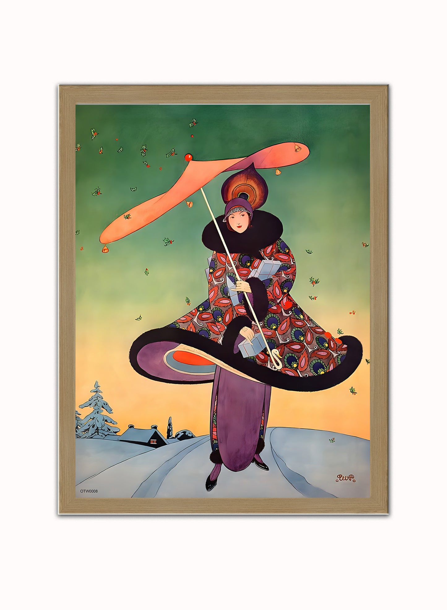 George Wolfe Plank Fashion Vintage Art Wall Art Print 30x40cm Light Wood