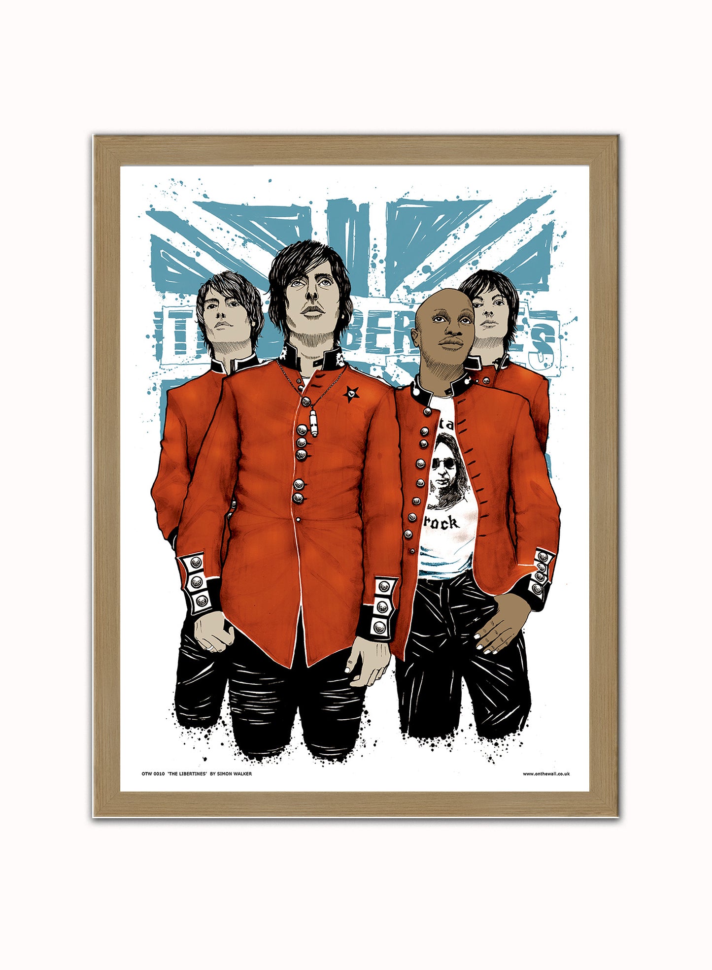 The Libertines, (Pete Doherty,) Poster art Print ( Vintage Poster Wall Art Print 40x30cm Light Wood