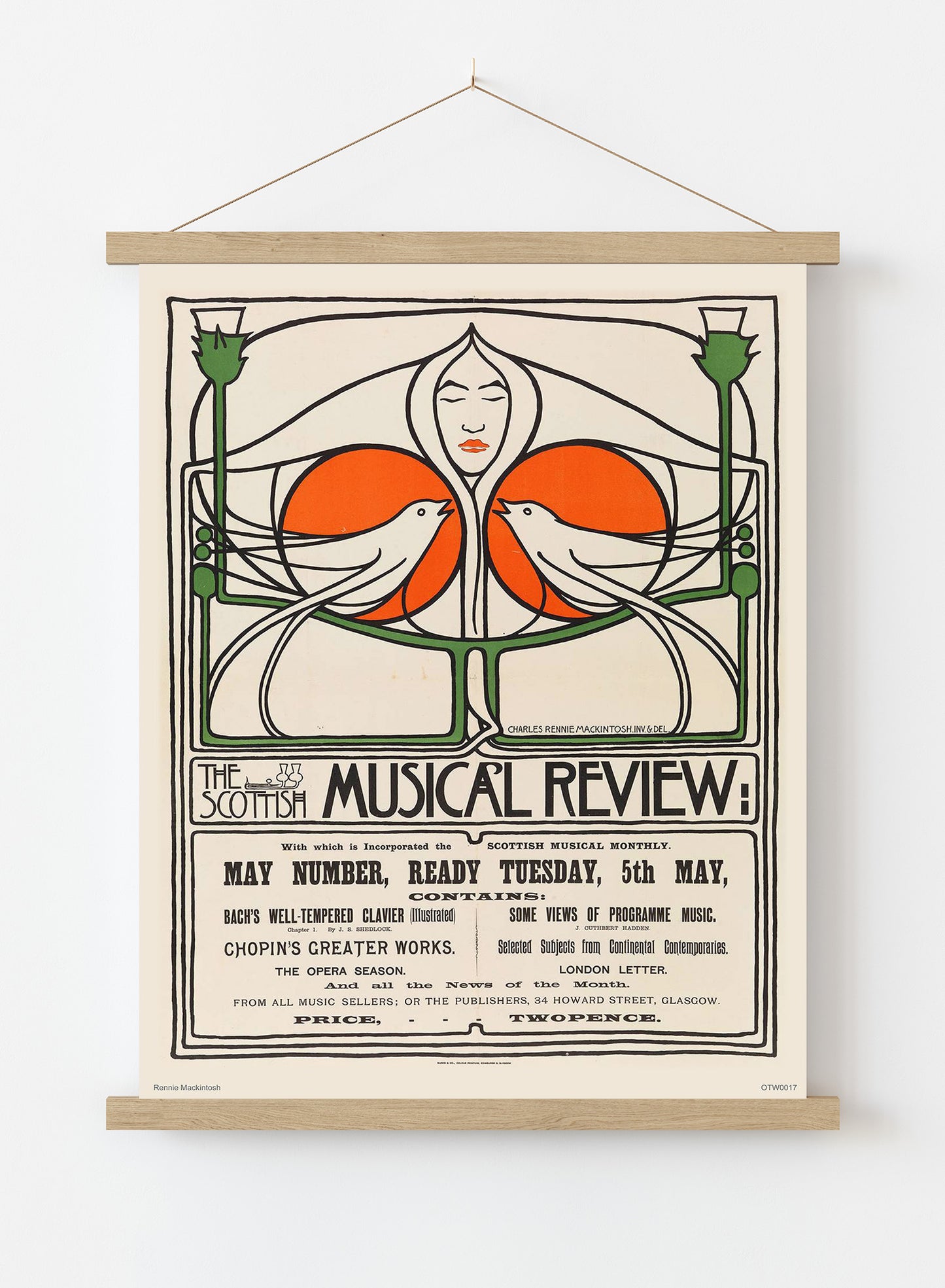 Charles Rennie Macintosh Art Print Poster Vintage Poster Wall Art Print 30x40cm Hanger