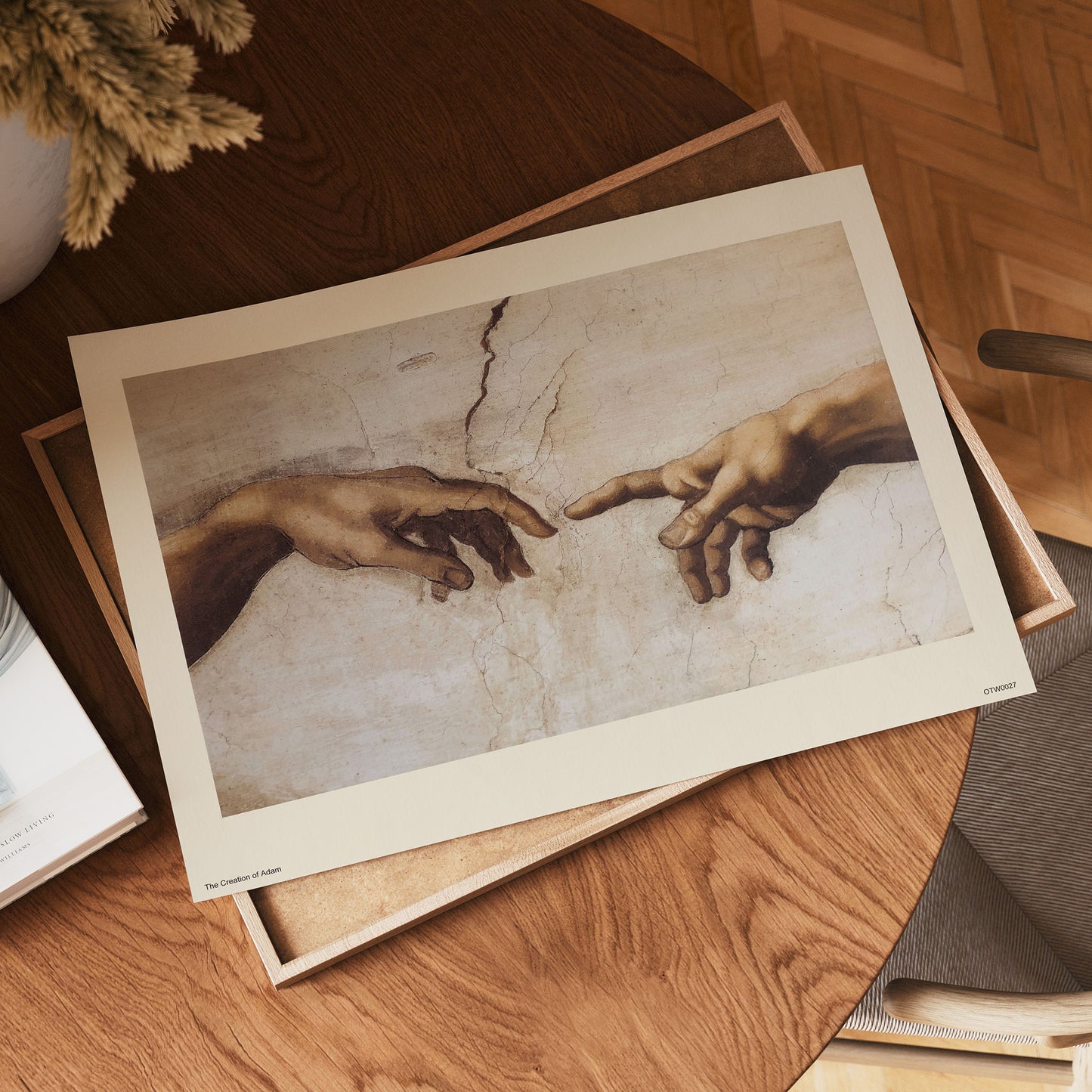 Michelangelo Creation of Adam (close up) Art Print Poster 30x40cm