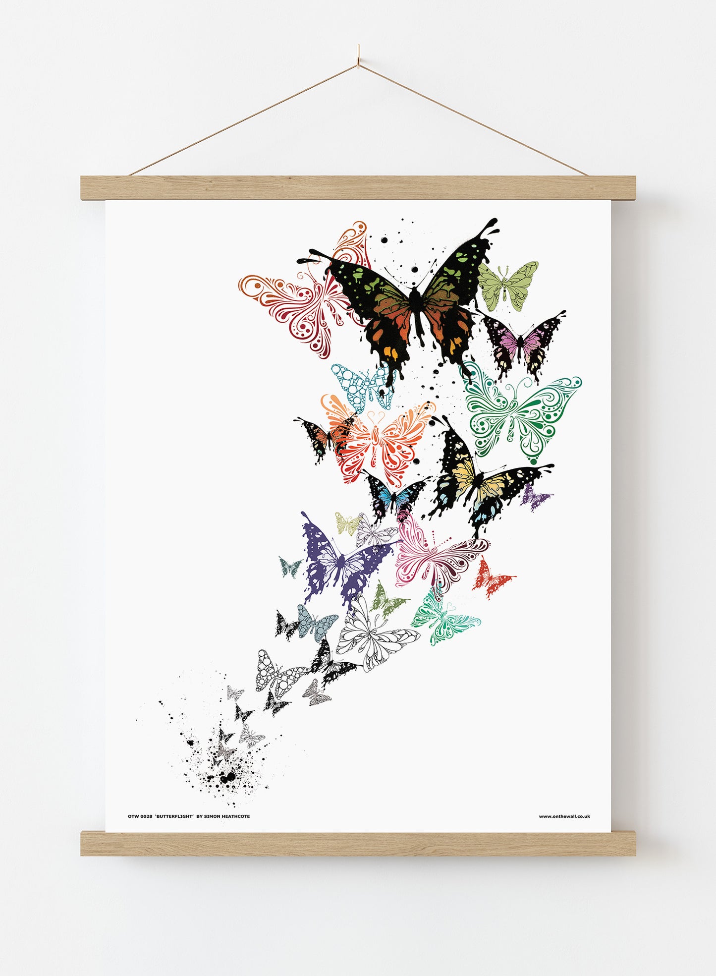 Butterflies by Simon Heathcote Poster Art Print Print – Simon Heathcote Poster Art Print Vintage Poster Wall Art 30x40cm Hanger