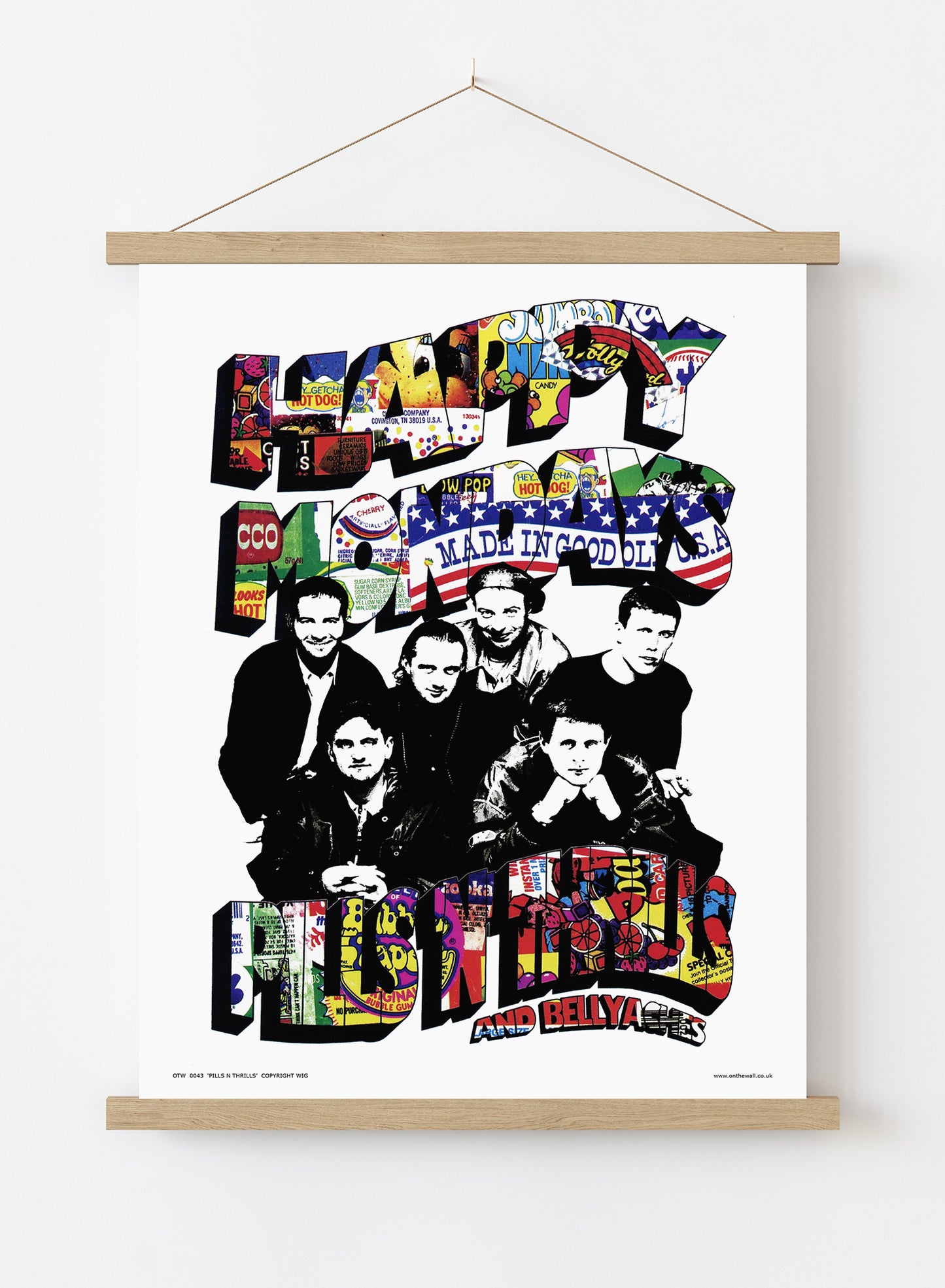 Happy Mondays Pills N Thrills Poster Art Print Vintage Poster Wall Art Print 30x40cm Hanger