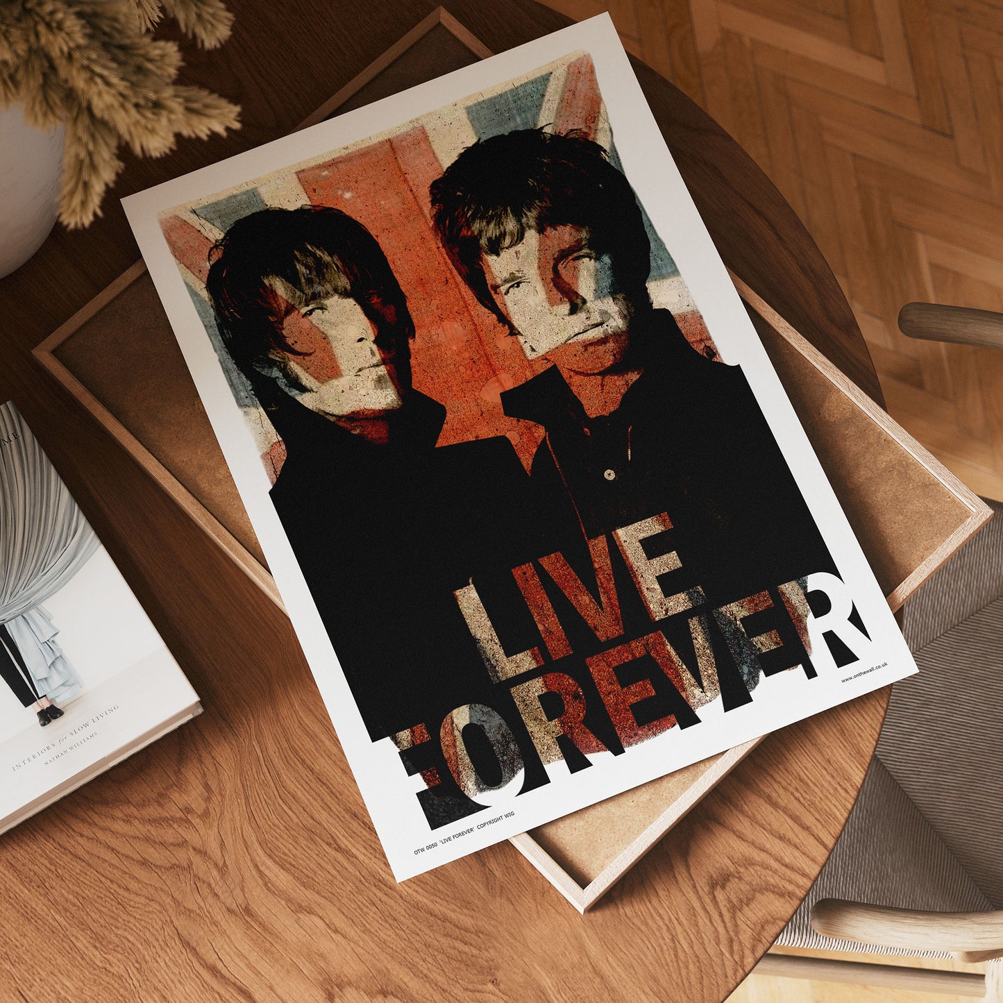 Oasis Liam and Noel Live forever Poster Art Print 30x40cm
