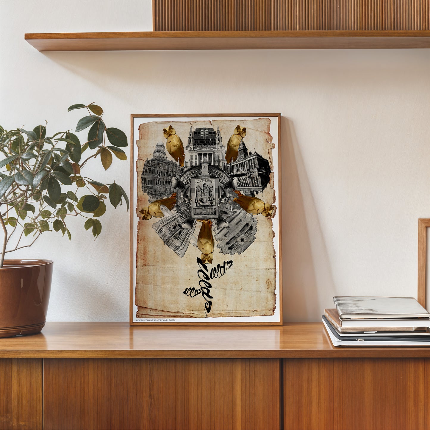 Leeds Rose Poster Art Print 30x40cm