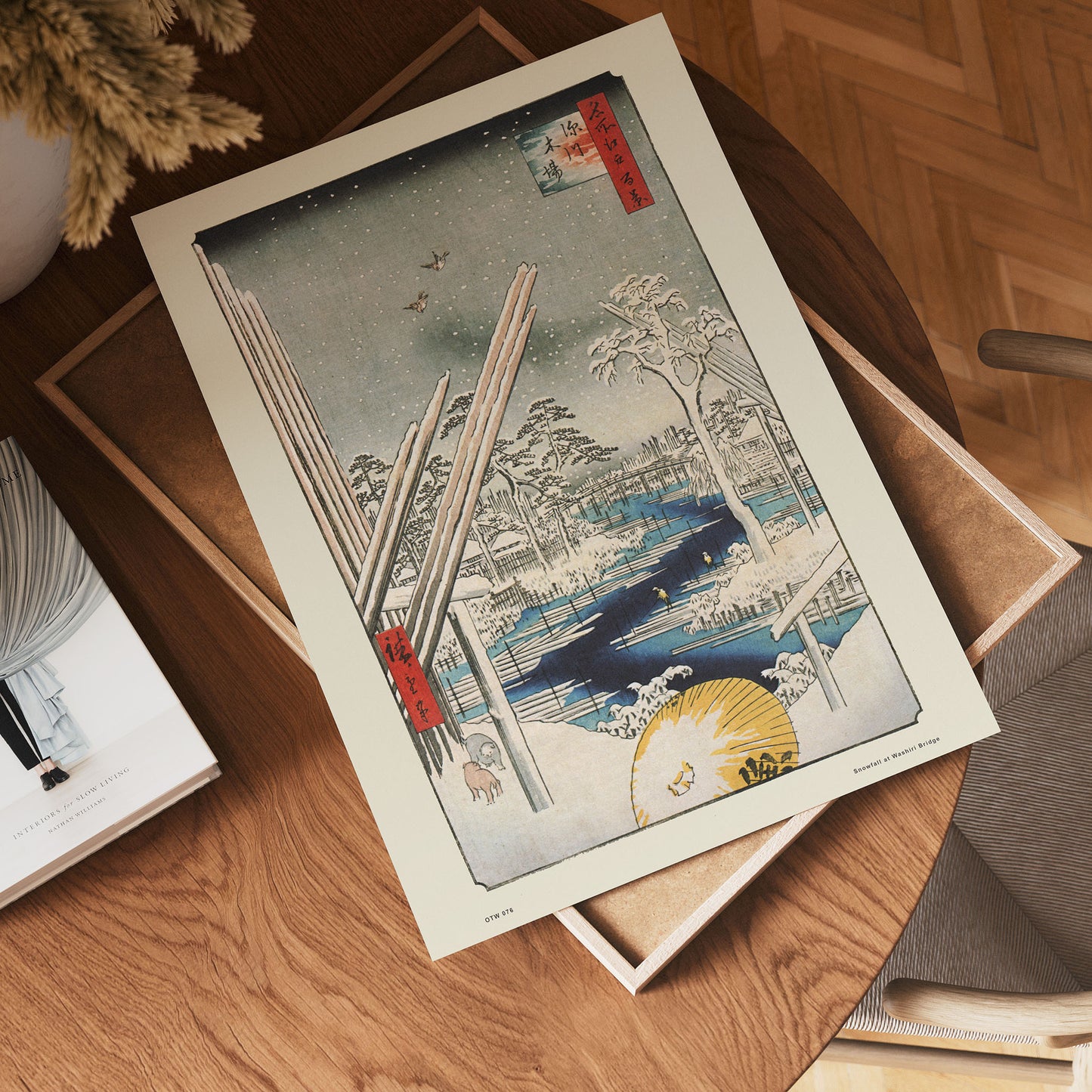 Hiroshige Japanese Snowfall at Washiri Bridge Poster Art Print 30x40cm