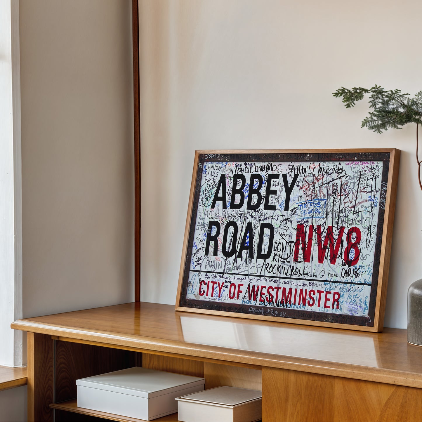 Abbey Road Graffiti sign Photographic Poster Art Print 30x40cm