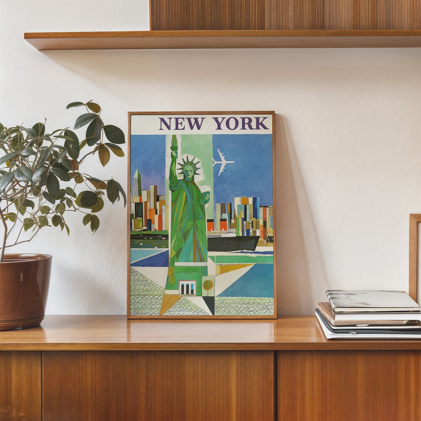 New York,Vinatge Travel Poster by Weimer Pursell 30x40cm Art Print
