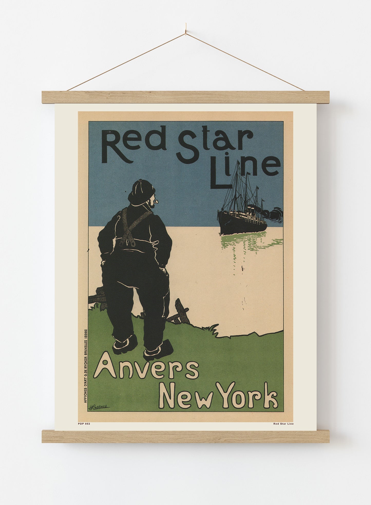 Art nouveau Poster Art Print Red Star Line Poster Art Print Vintage Poster Wall Art Print 30x40cm Hanger