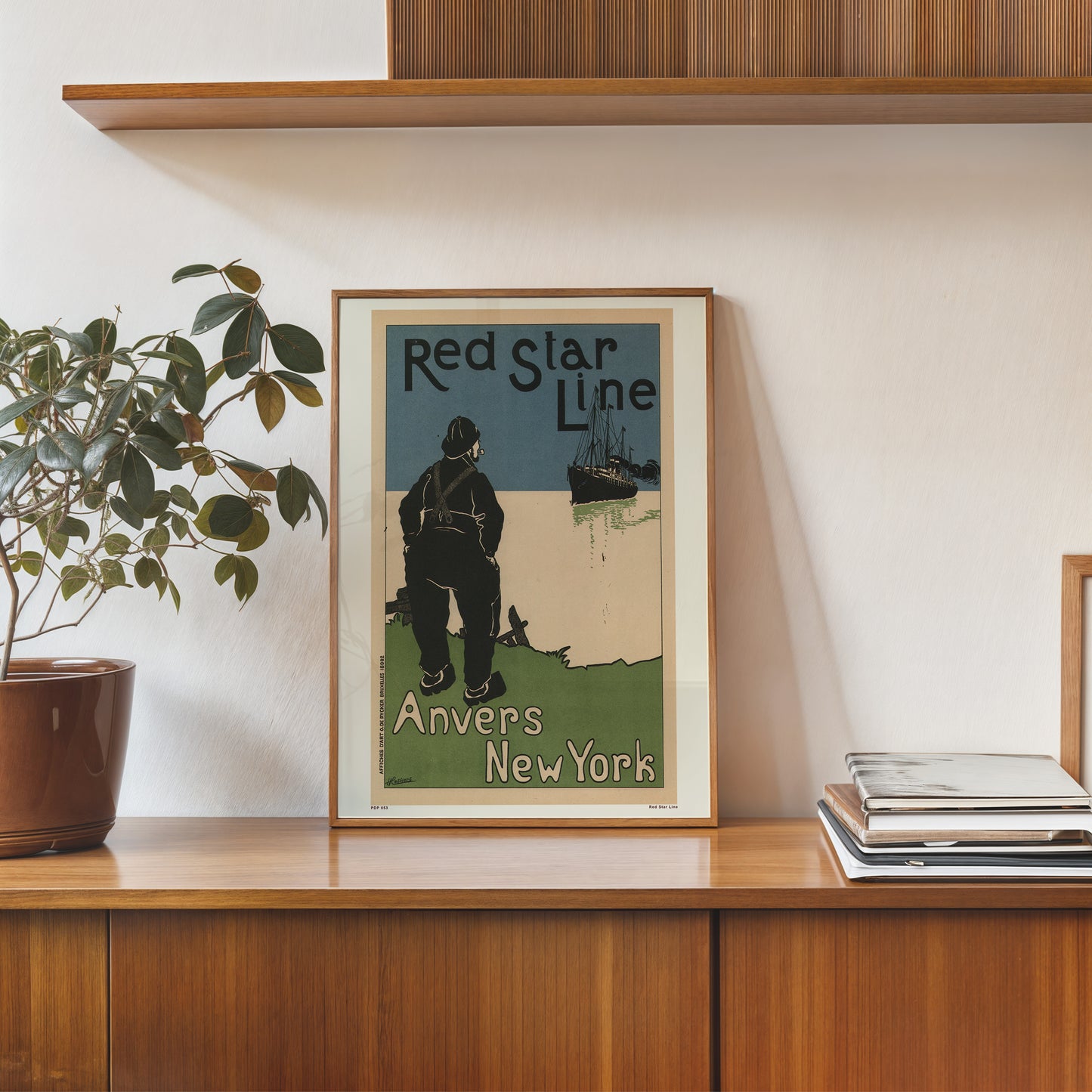 Art nouveau Poster Art Print Red Star Line Poster Art Print 30x40cm