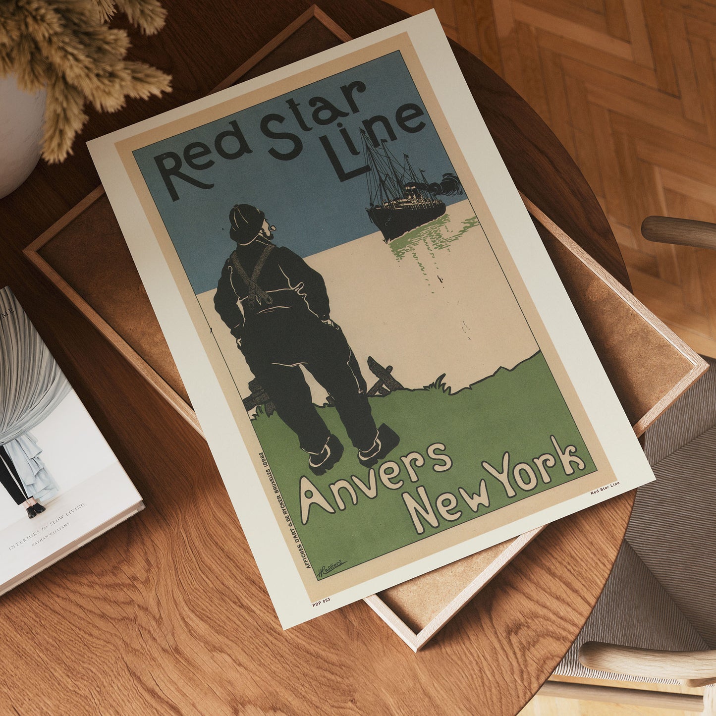 Art nouveau Poster Art Print Red Star Line Poster Art Print 30x40cm