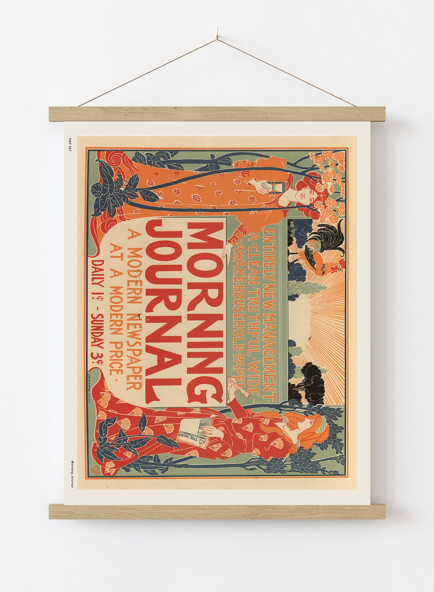 Art nouveau Poster Art Print Morning Journal Poster Art Print Vintage Poster Wall Art Print 30x40cm Hanger