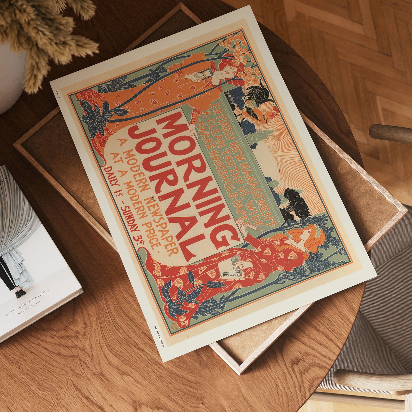 Art nouveau Poster Art Print Morning Journal Poster Art Print 30x40cm