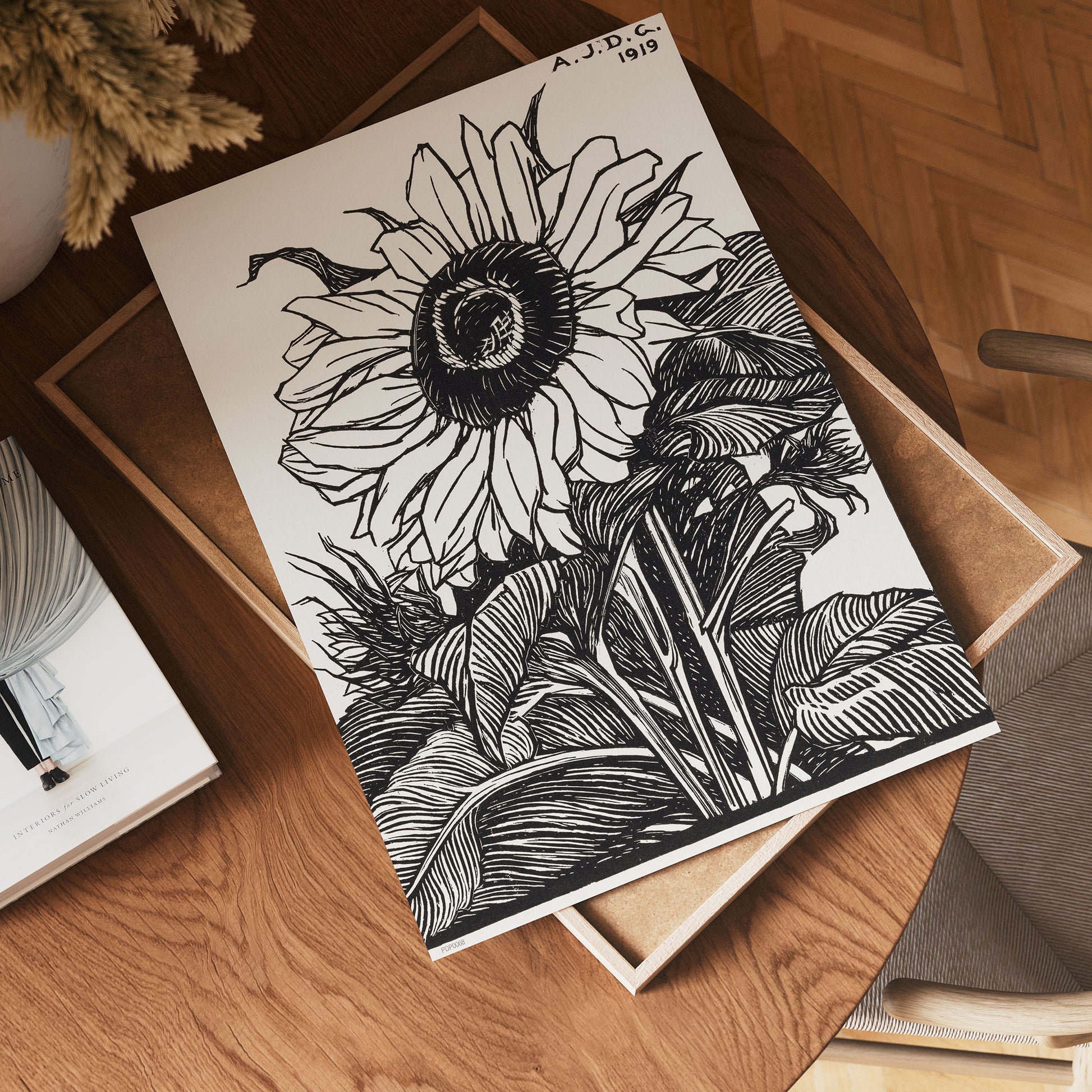 Botanical Art Print 30x40cm Sunflower (1919) by Julie de Graag