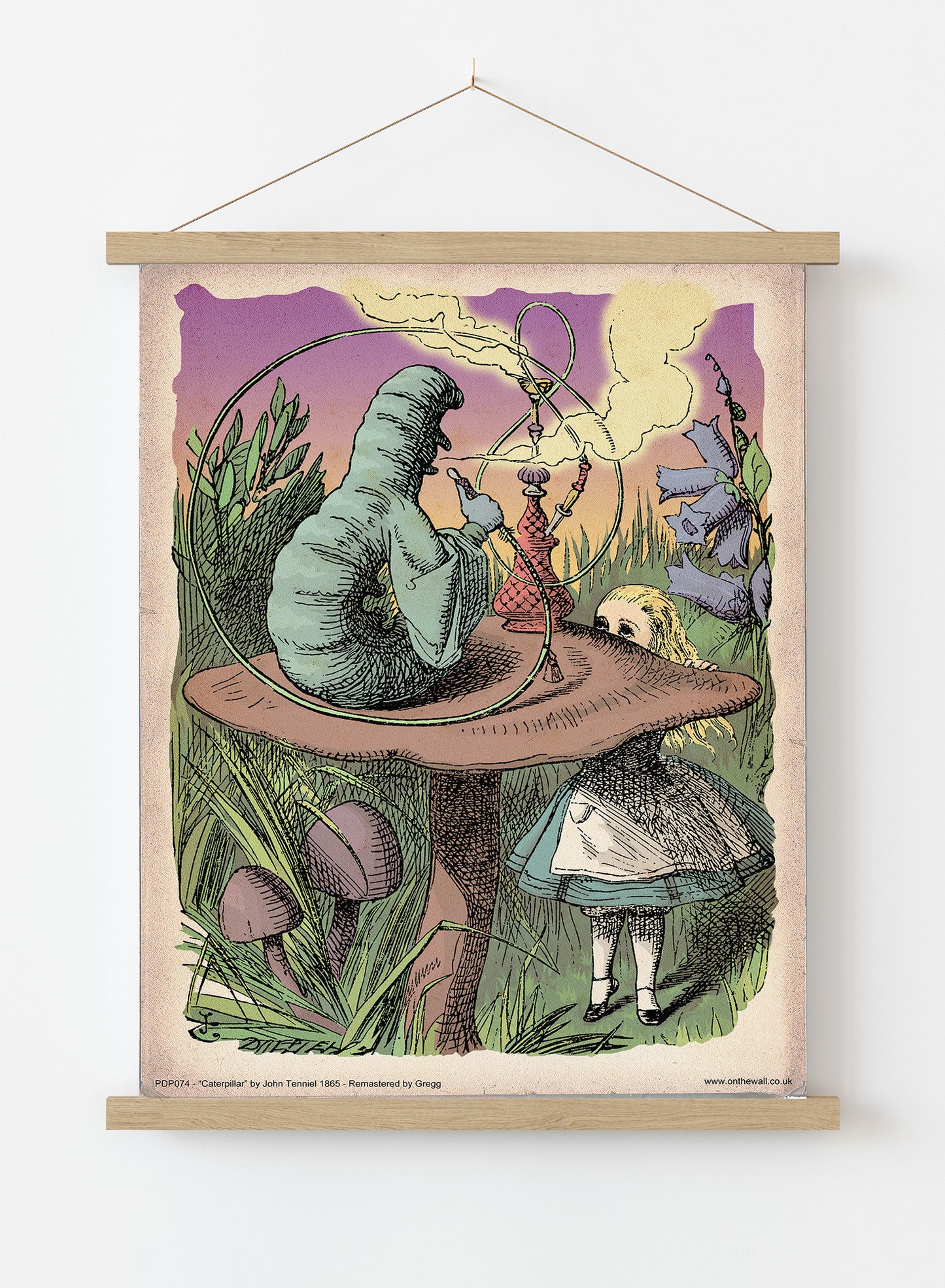 Alice in Wonderland The Caterpillar Vintage Art Print Poster Vintage Poster Wall Art Print 40x30cm Hanger