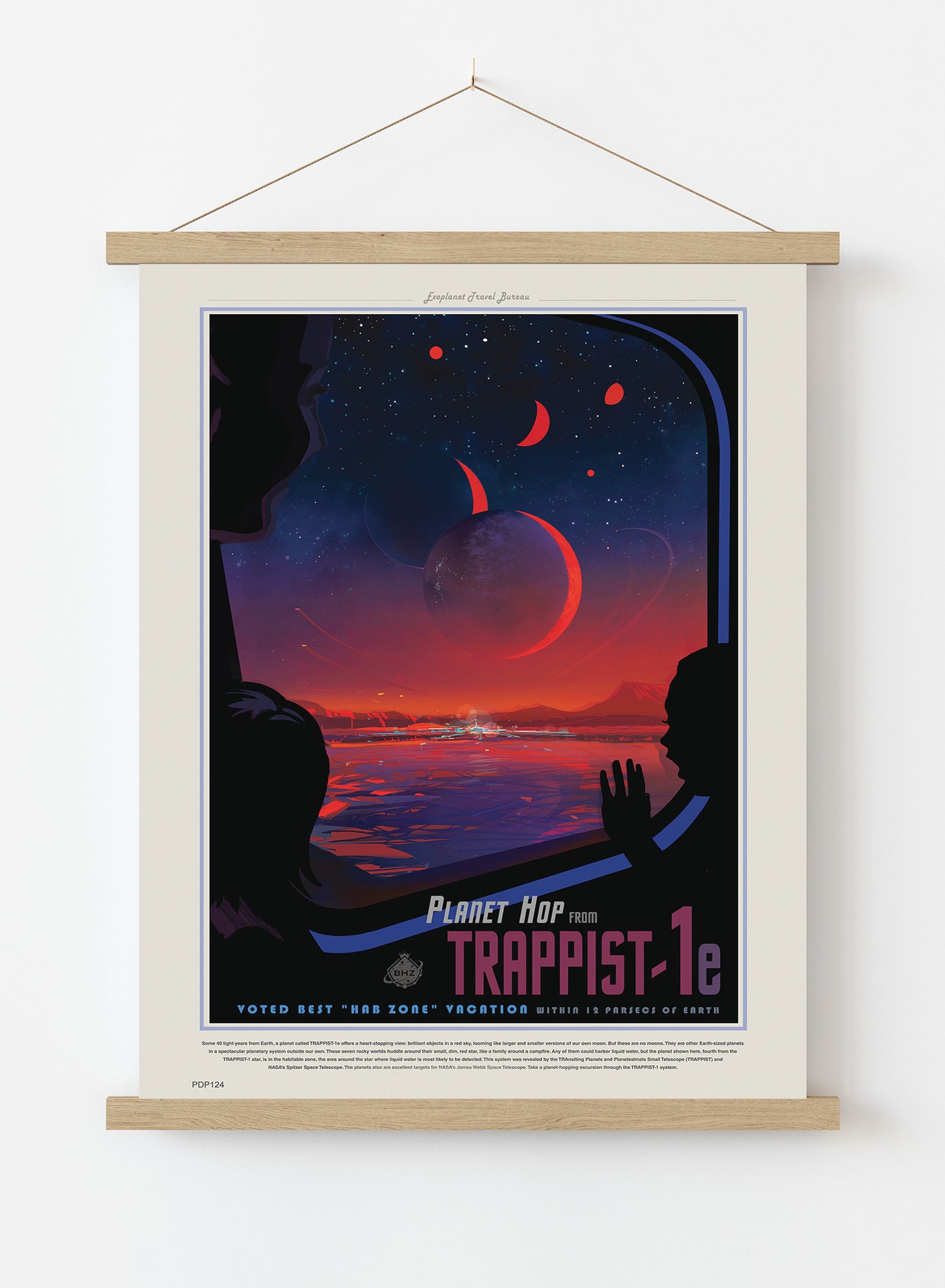 Trappist-1 system Nasa Space exploration tourist Vintage Poster Wall Art Print 30x40cm Hanger