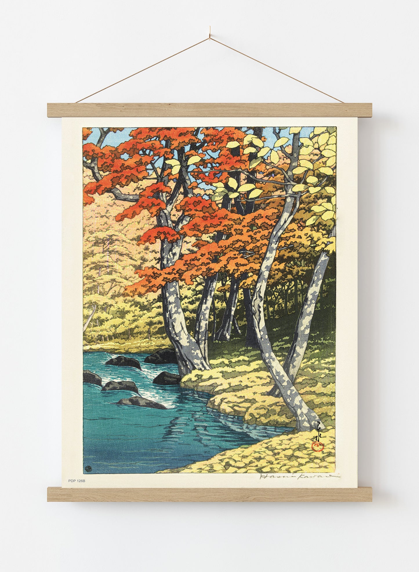 Japenese Art Print by Hasui Kawase "Autumn in Oirase" Vintage Poster Print – Hasui Kawase "Autumn in Oirase" Vintage Poster Vintage Poster Wall Art 30x40cm Hanger