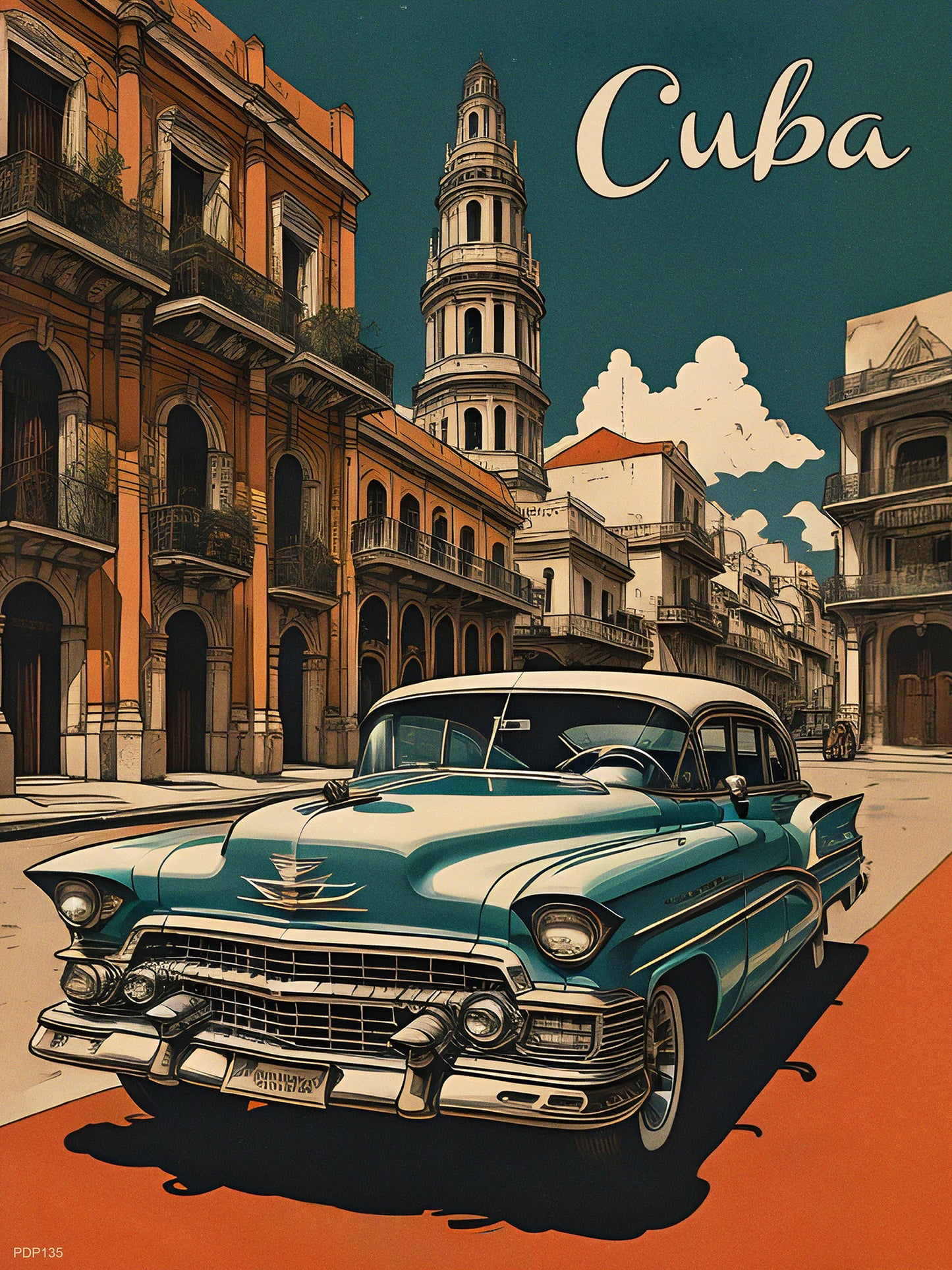 Cuba Travel Poster 30x40cm Art Print