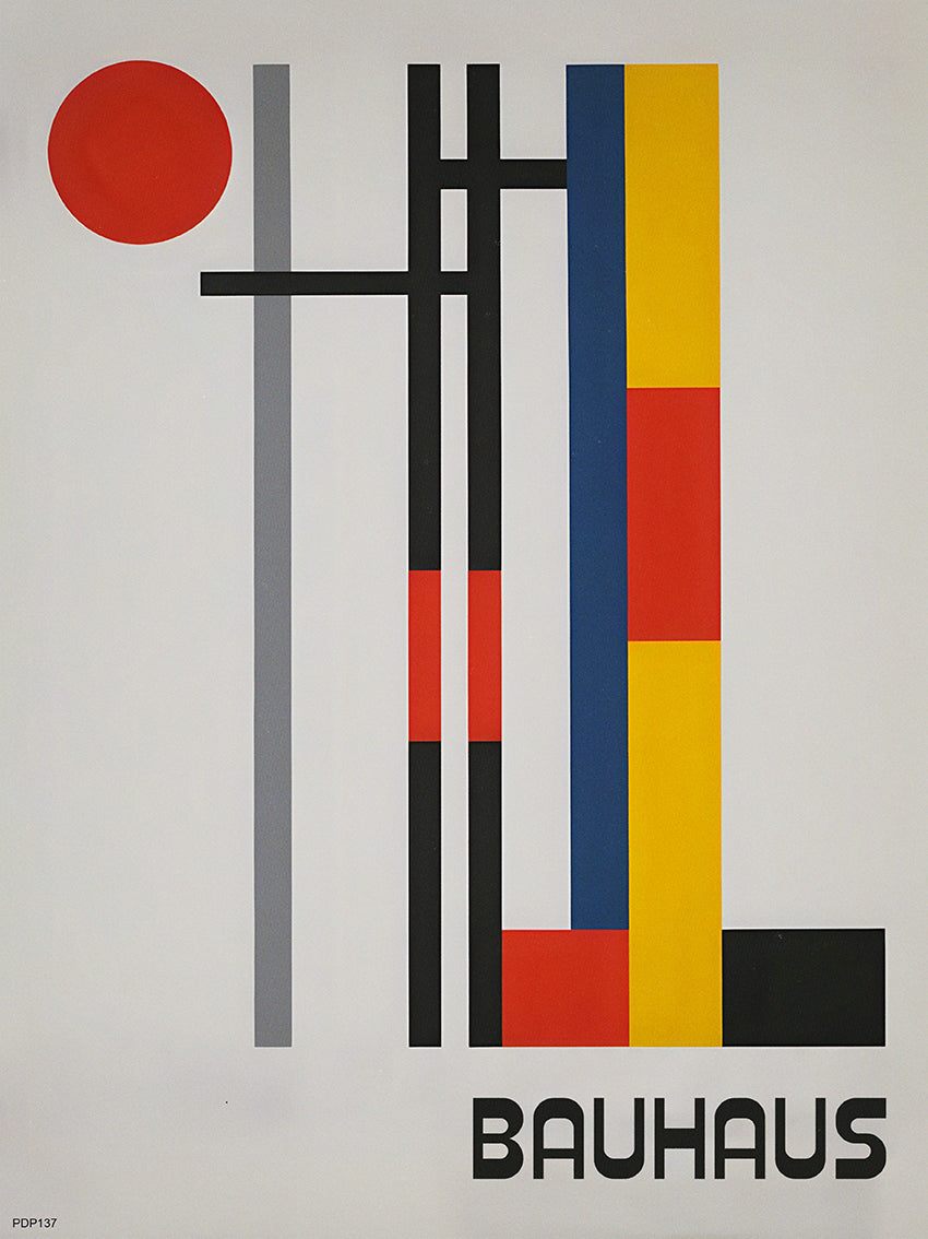 Bauhaus Art Exhibition Poster (Red + Black + yellow) Art Print 30x40cm (Copy)