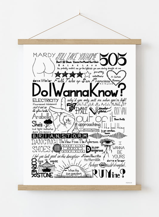 Arctic Monkeys Lyrics Art Print