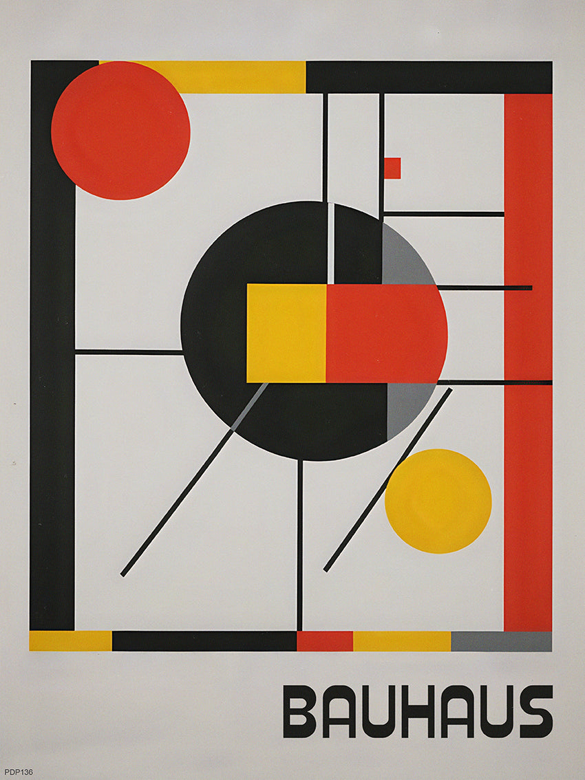 Bauhaus Art Exhibition Poster (Red + Black) Art Print 30x40cm