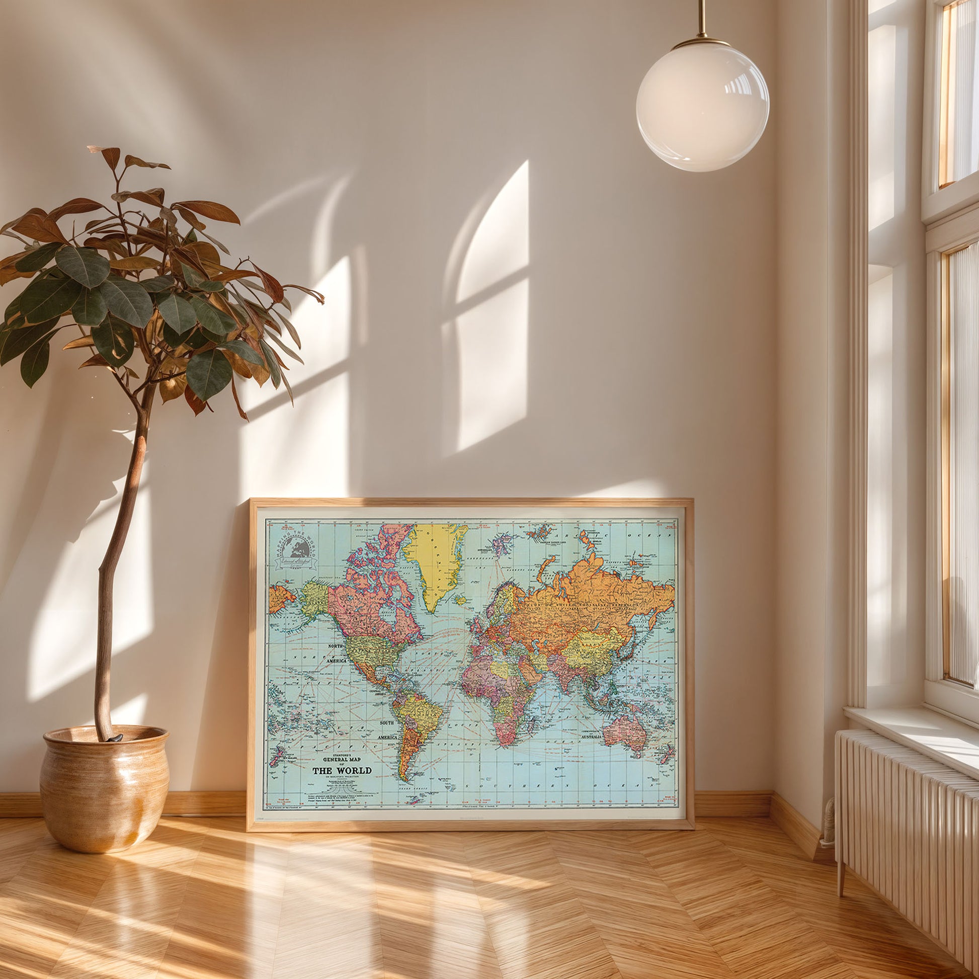 STANFORDS GENERAL MAP OF THE WORLD (COLOUR) 61x91.5cm Poster