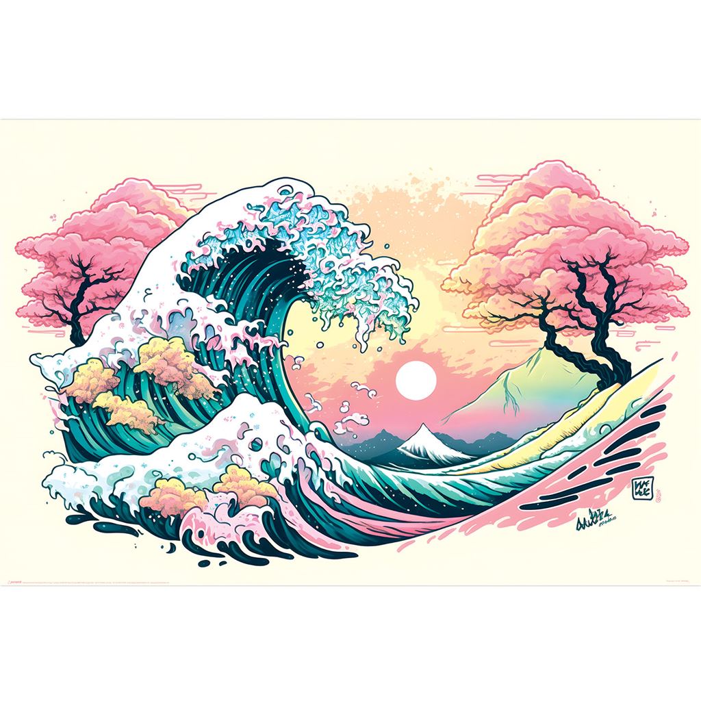 Ada Ingram (Pastel Wave) Maxi Poster – Serenity in Swirling Pastels 61 x 91.5 cm