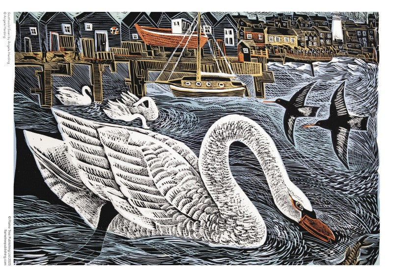 Adult 1000 Piece Jigsaw Puzzle Angela Harding: Southwold Swan