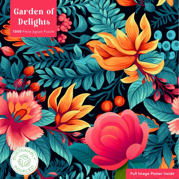 Adult Sustainable 1000 Piece Jigsaw Puzzle Garden of Delights