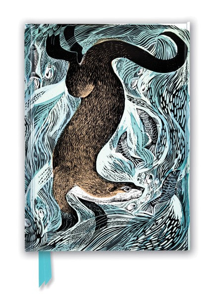 Angela Harding: Fishing Otter (Foiled Journal) Lined A5 Notepad