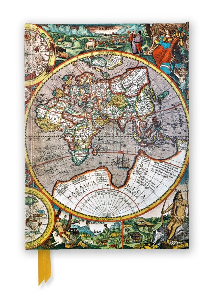 Pieter van den Keere: Antique Map of the World (Foiled Journal) A5 Notepad