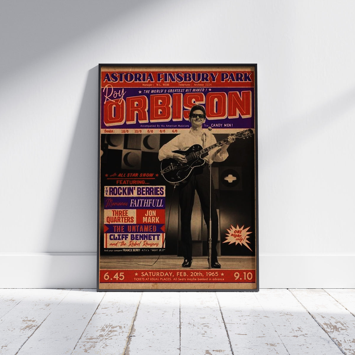 Roy Orbison Finsbury Park, London A1 (59x 84cm) Poster